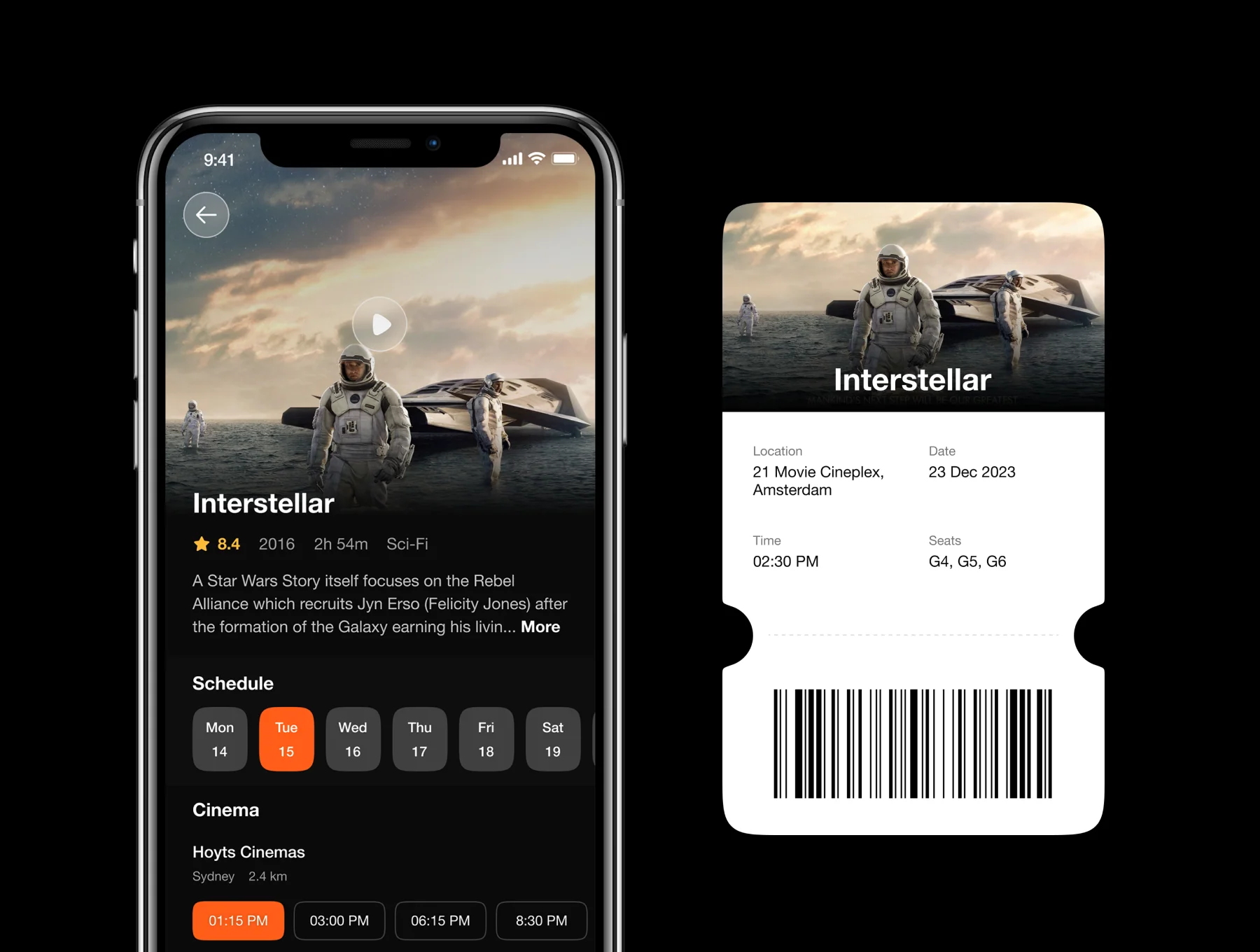 Motix - Movie Ticket App UI Kit 3