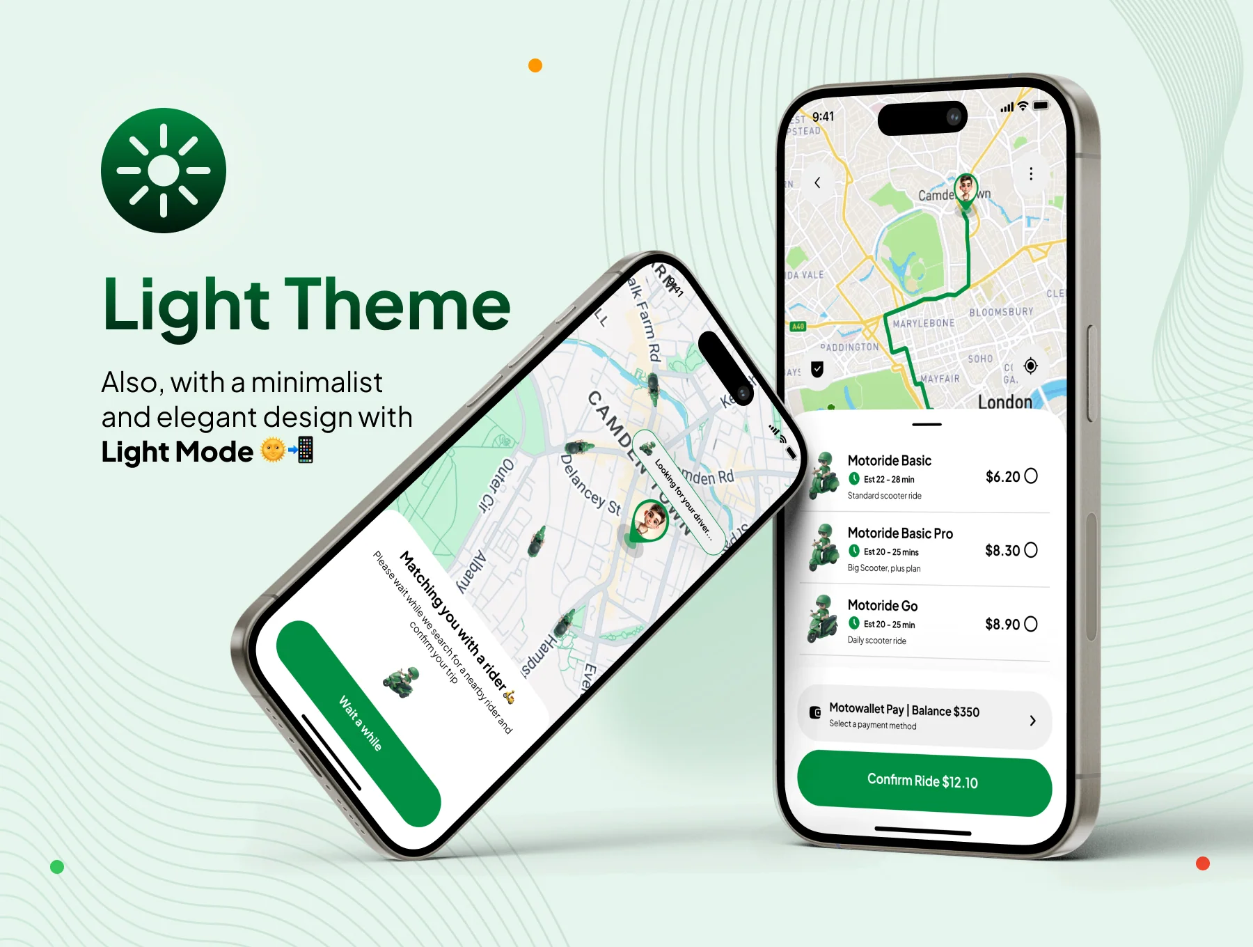 Motoride - Ride Hailing Motorbike Service App UI Kit 5