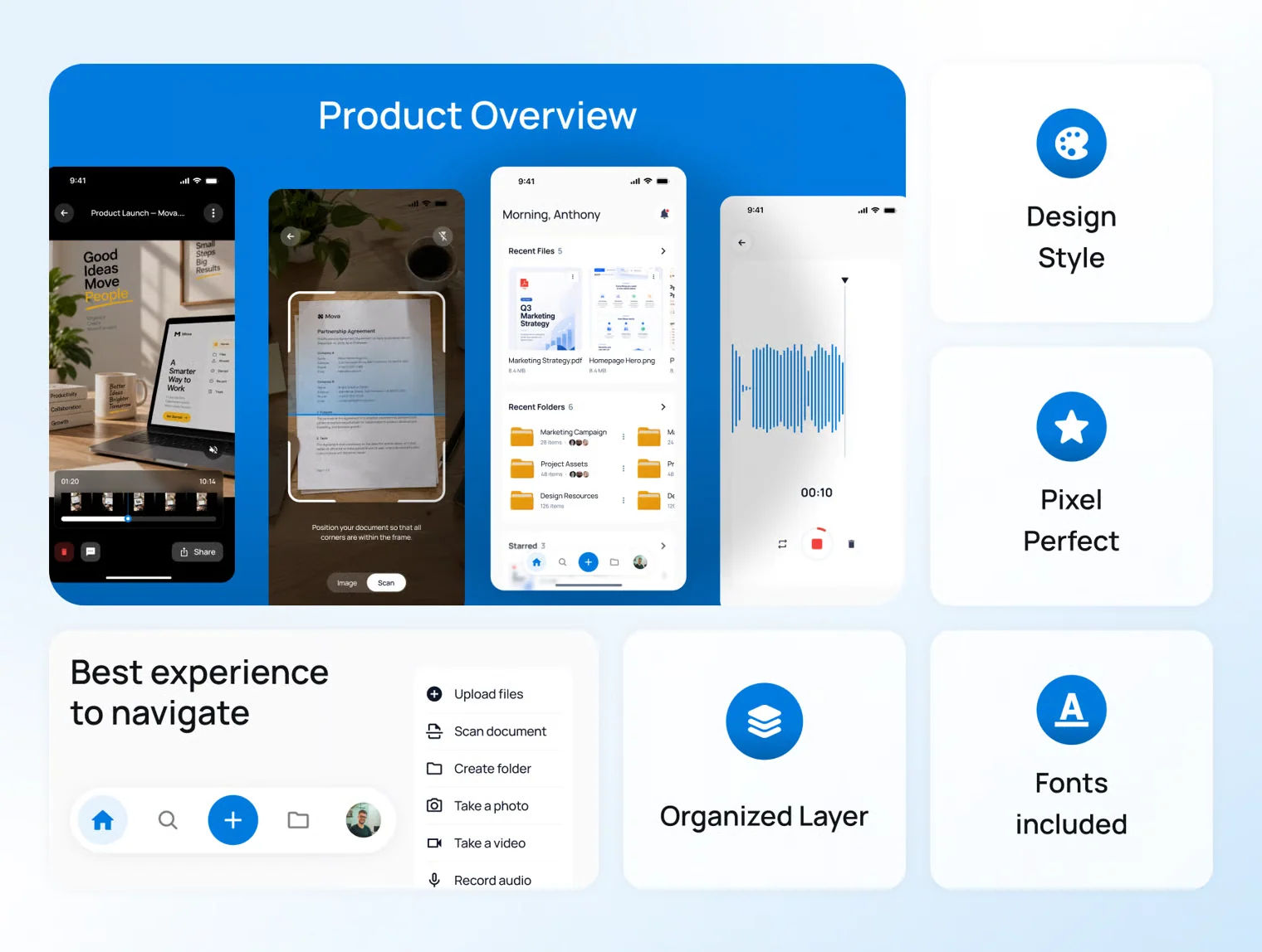 Mova - Cloud File Management Mobile App UI Kit 3