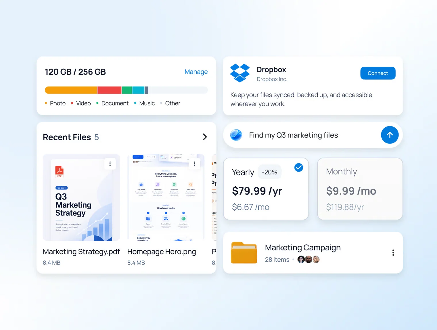 Mova - Cloud File Management Mobile App UI Kit 8