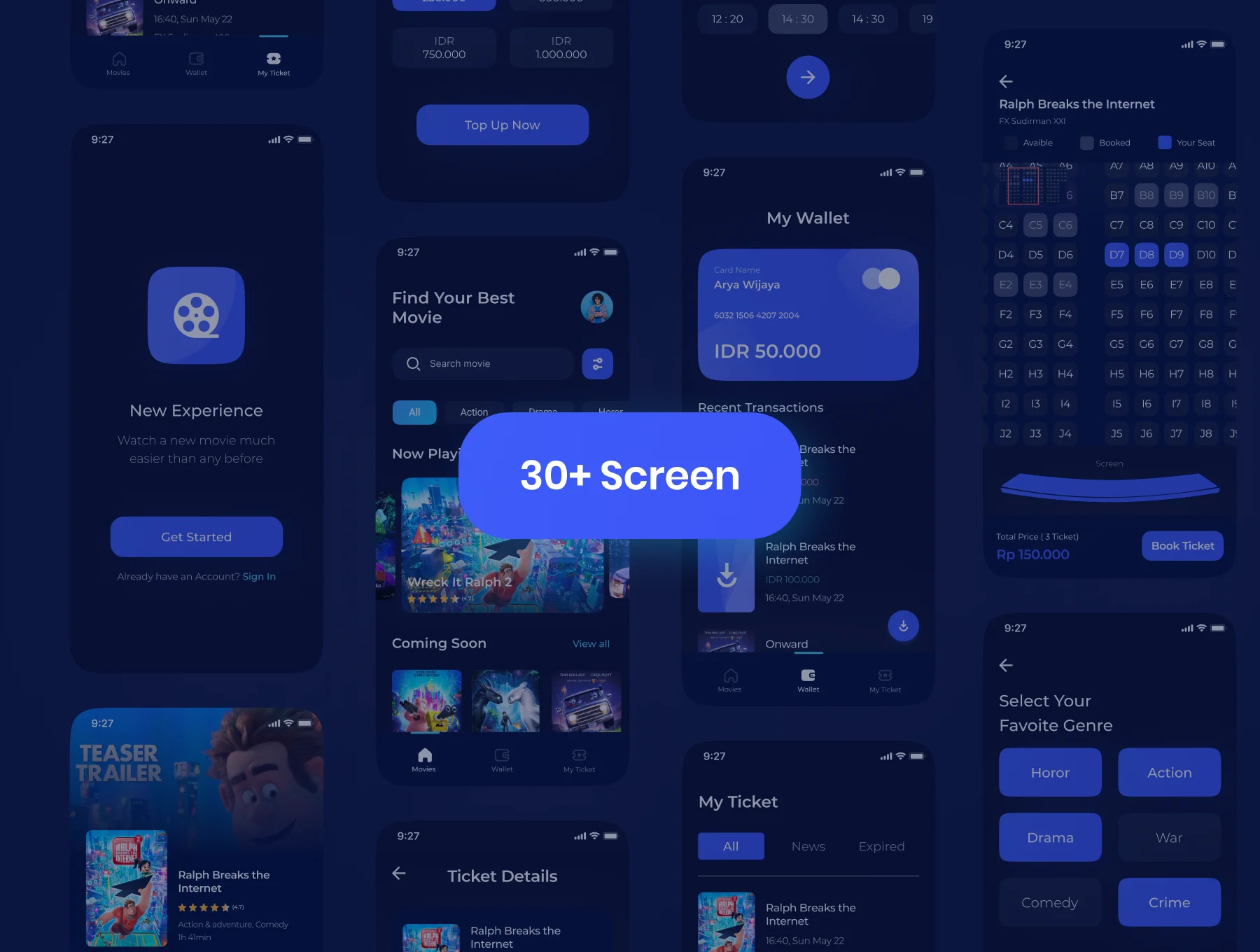 Movea - Movie Ticket App UI Kit 3