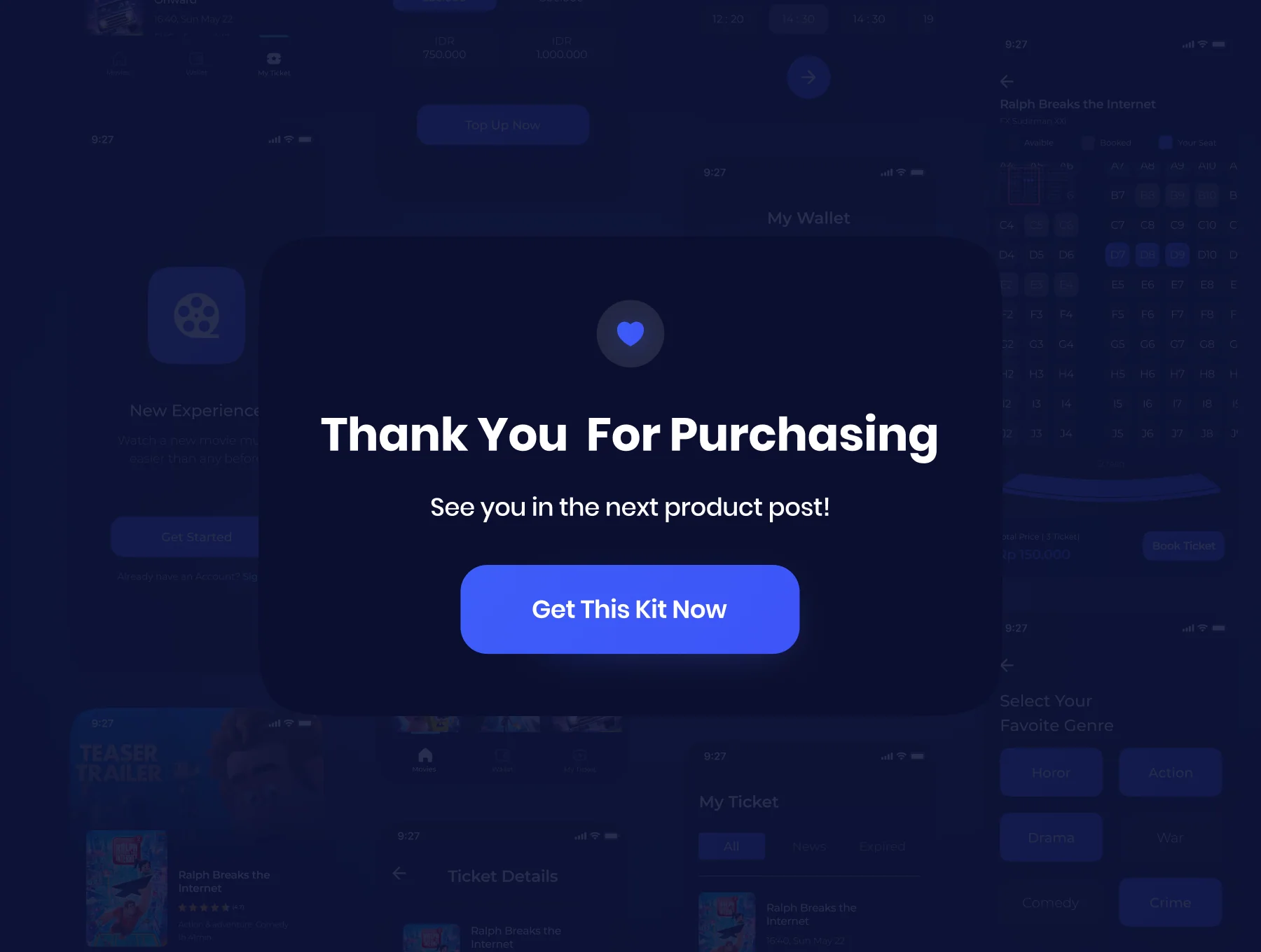 Movea - Movie Ticket App UI Kit 6