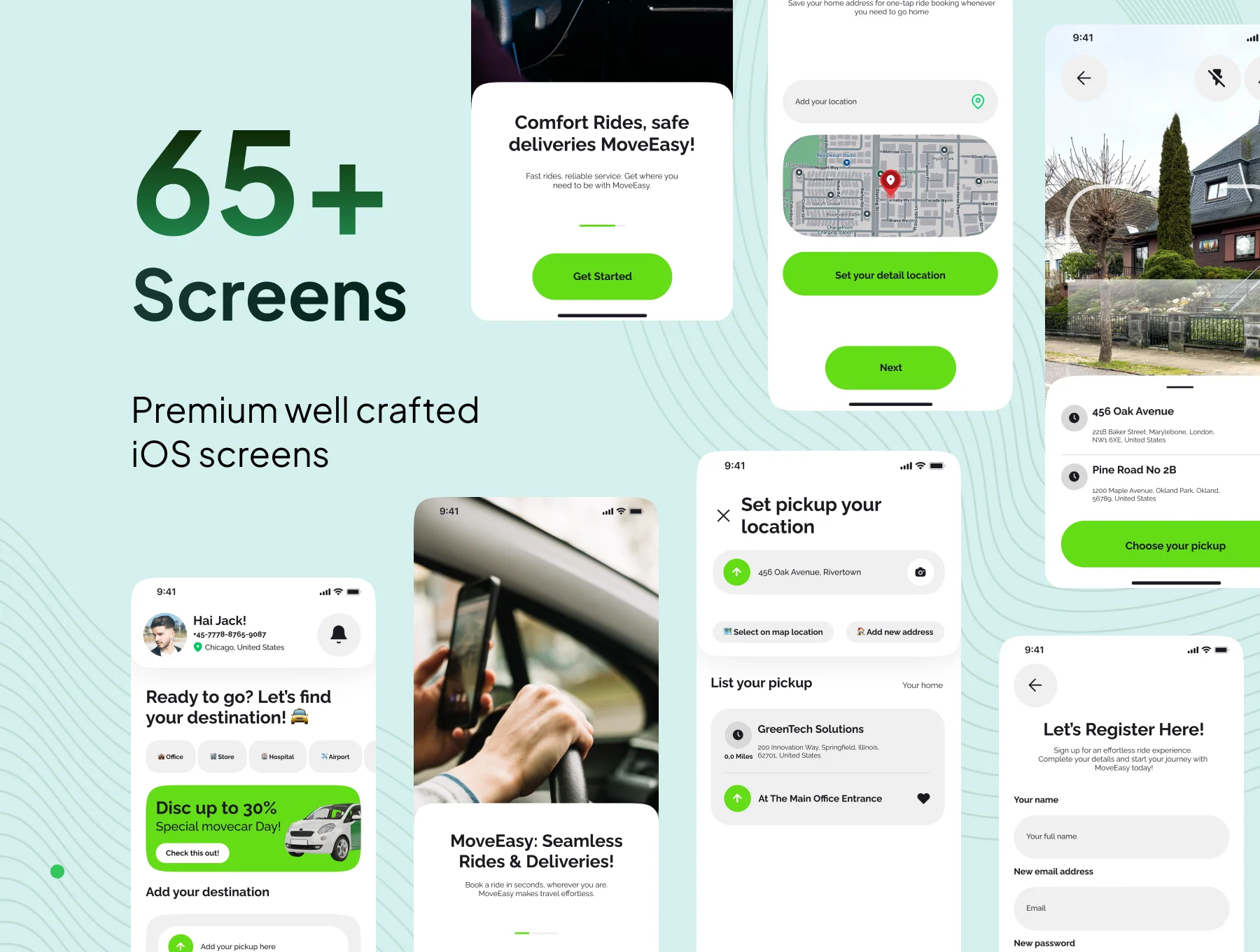 MoveEasy - Car Ride Booking Service App UI Kit 2