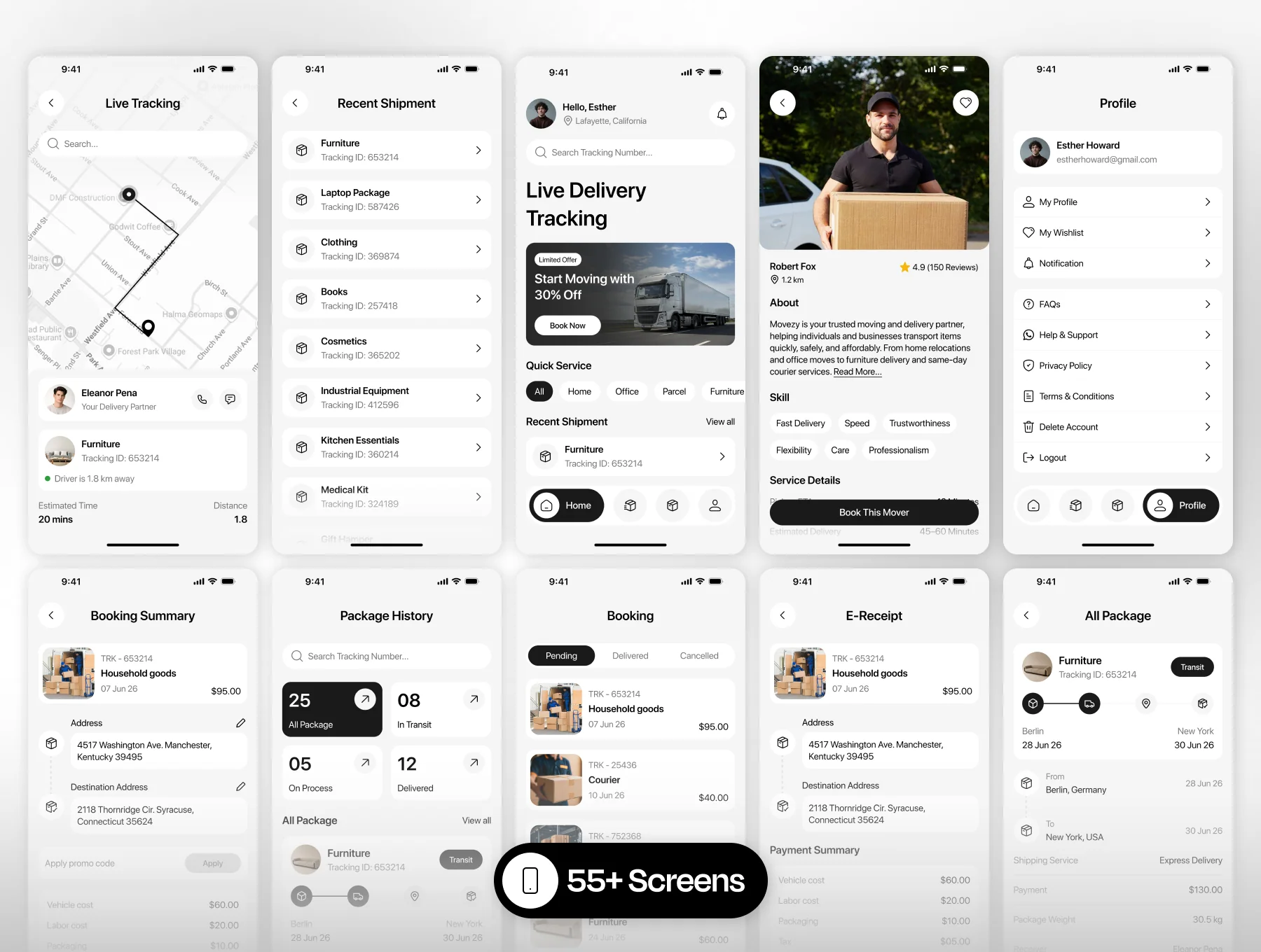 Movezy Delivery Service Mobile App UI Kit 4