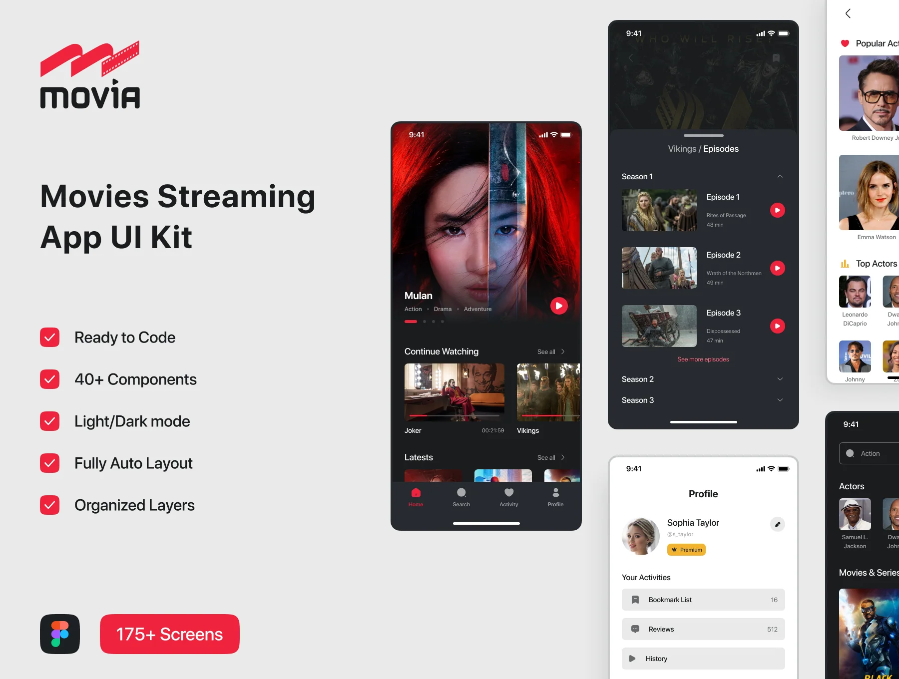 Movia - Movies Streaming App UI Kit
