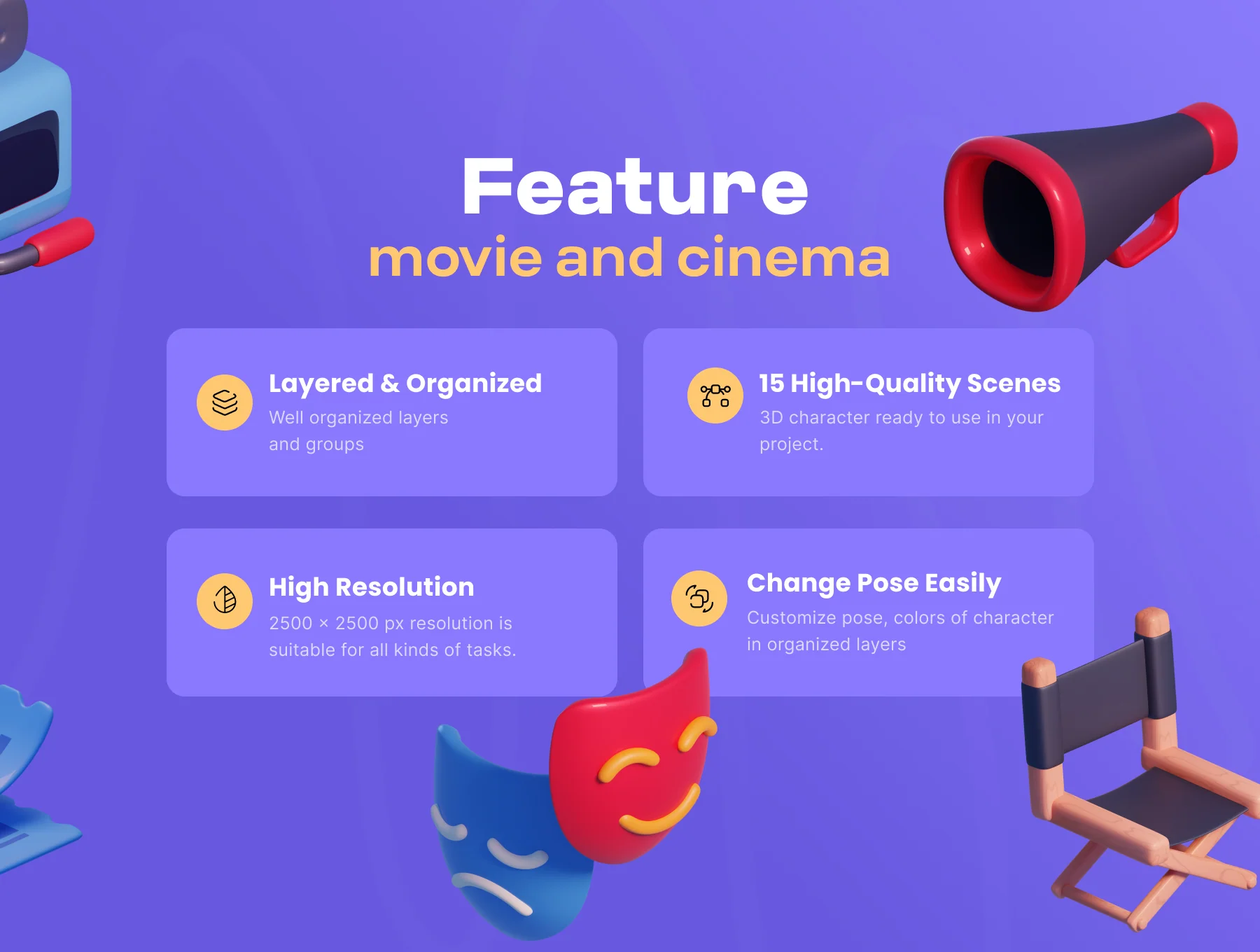 Movie & Cinema 3D icon Pack 2