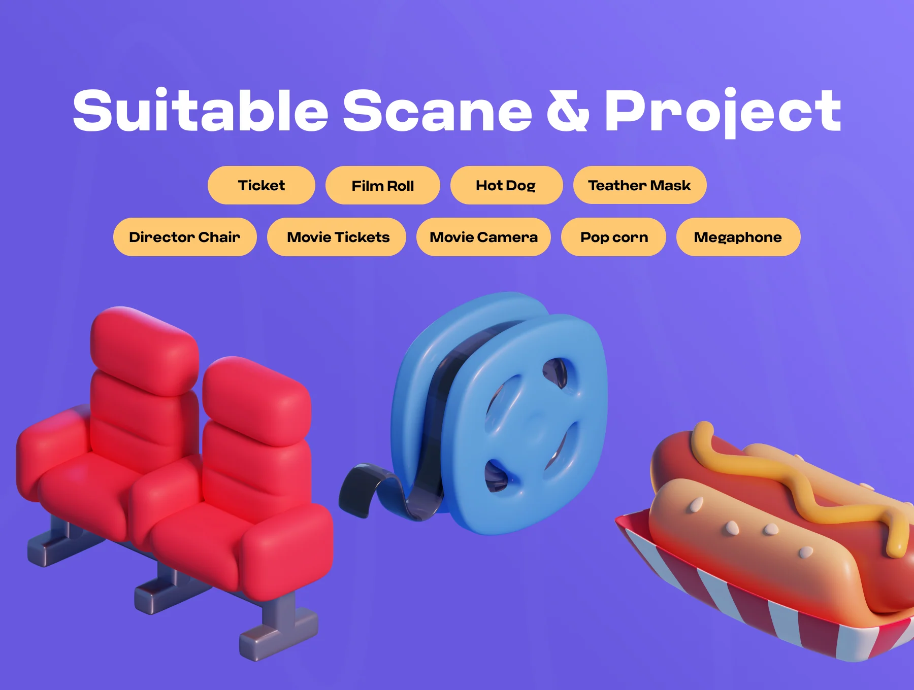Movie & Cinema 3D icon Pack 4