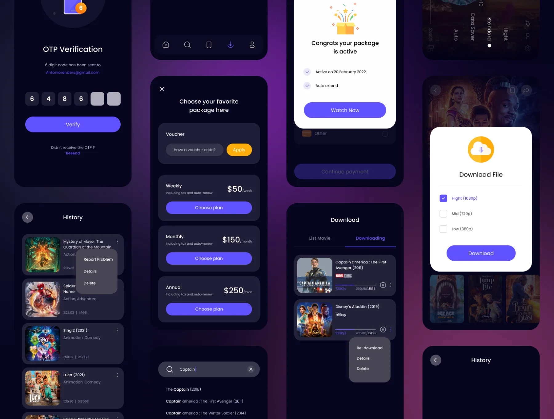 Movie Streaming App UI Kit 4