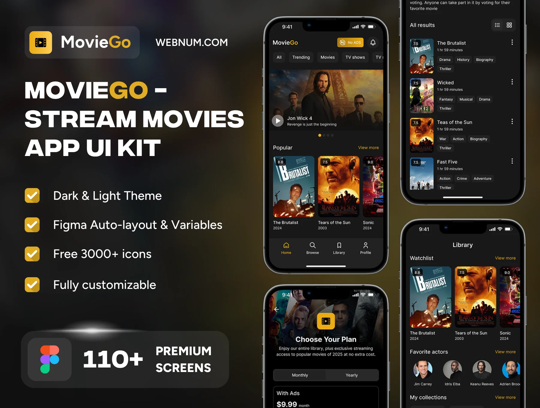 MovieGo - Stream Movies App UI Kit