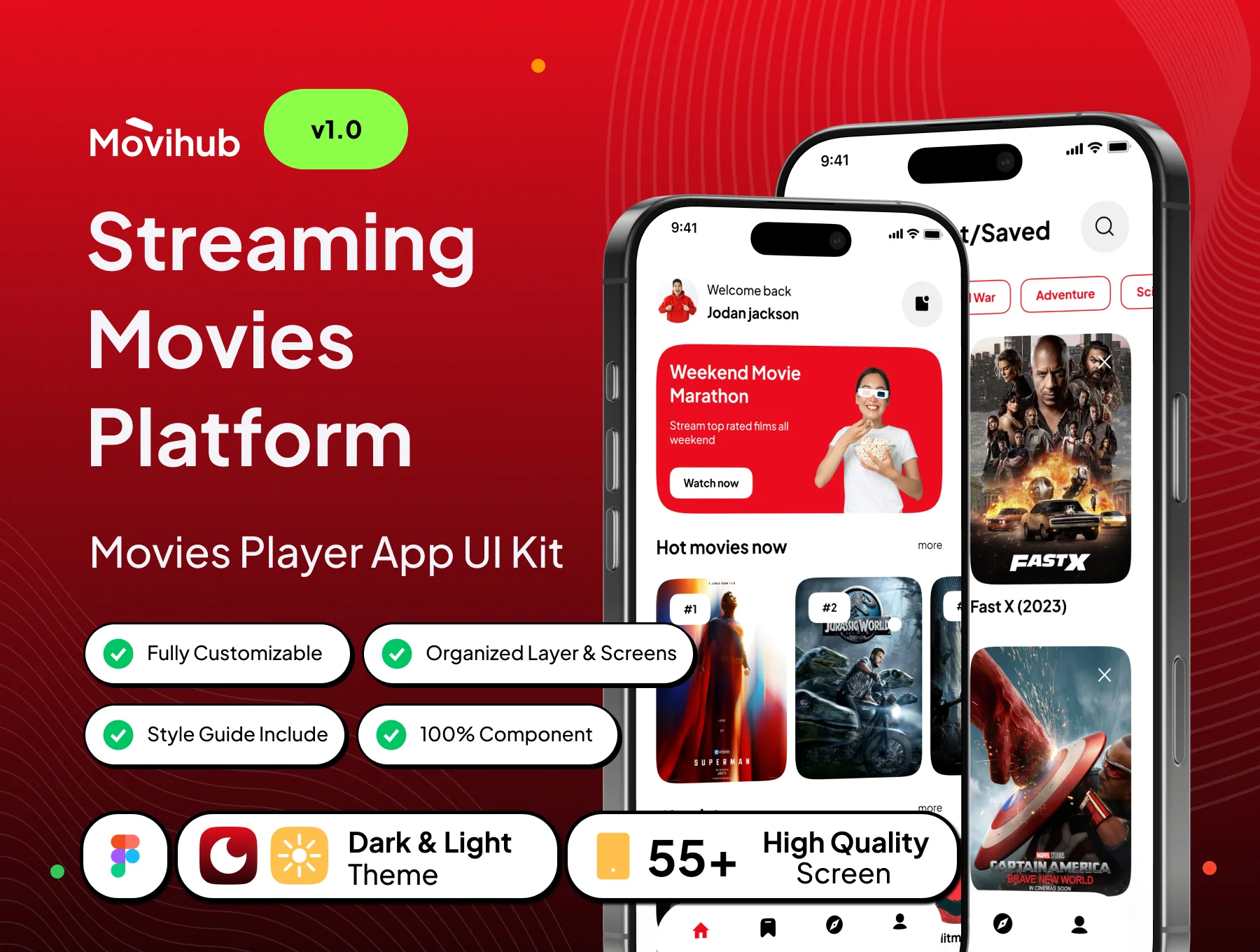 Movihub - Streaming Movies Platform App UI Kit