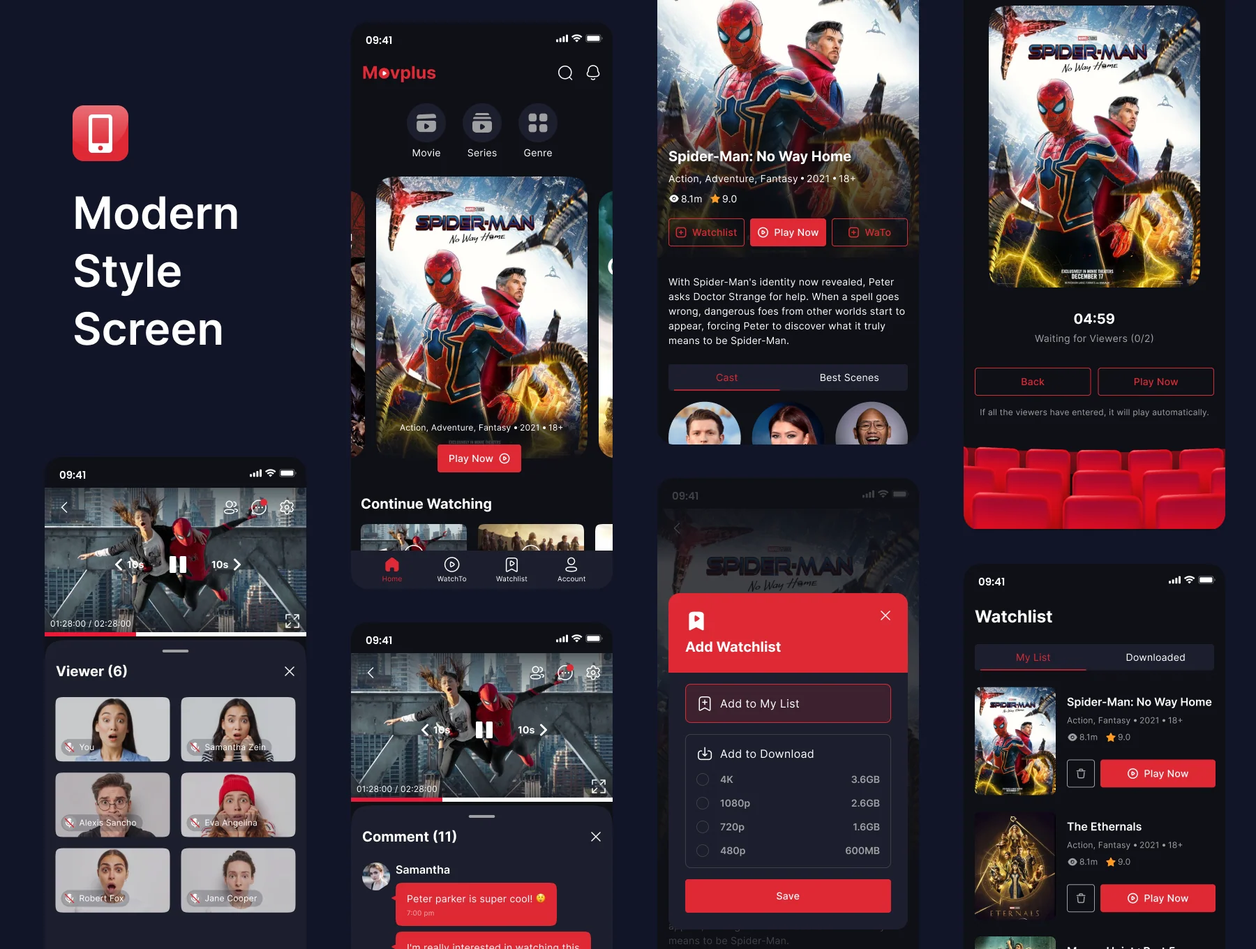 Movplus - Streaming Movie Mobile App UI Kit 2