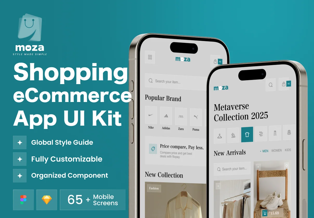 Moza - Shopping eCommerce Mobile App UI Kit