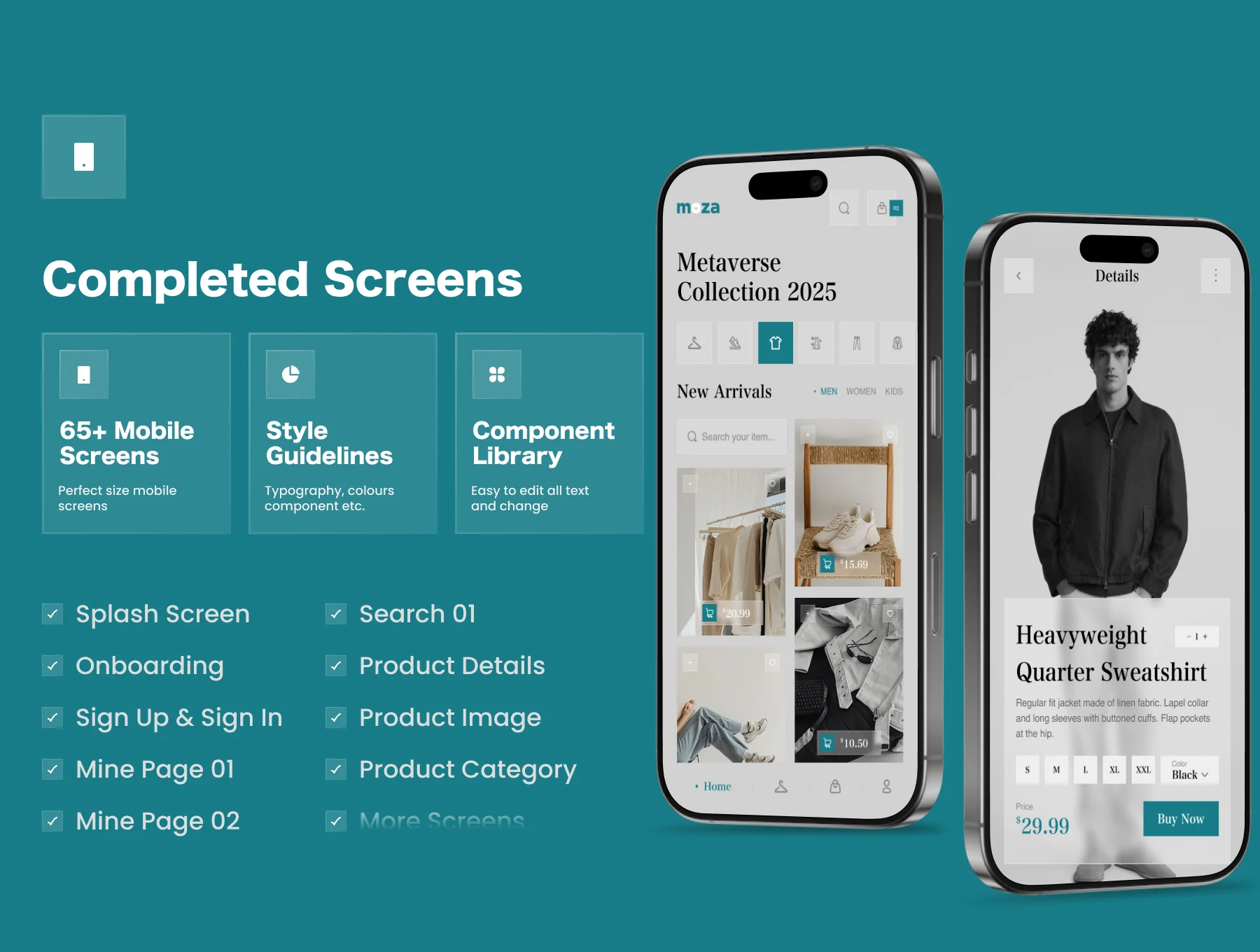 Moza - Shopping eCommerce Mobile App UI Kit 2