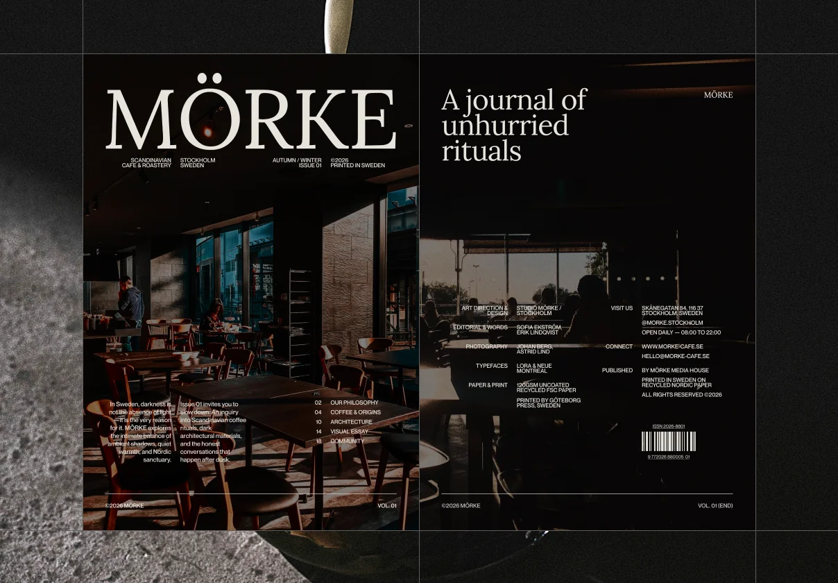 MÖRKE — Nordic Cafe Magazine & Editorial Template
