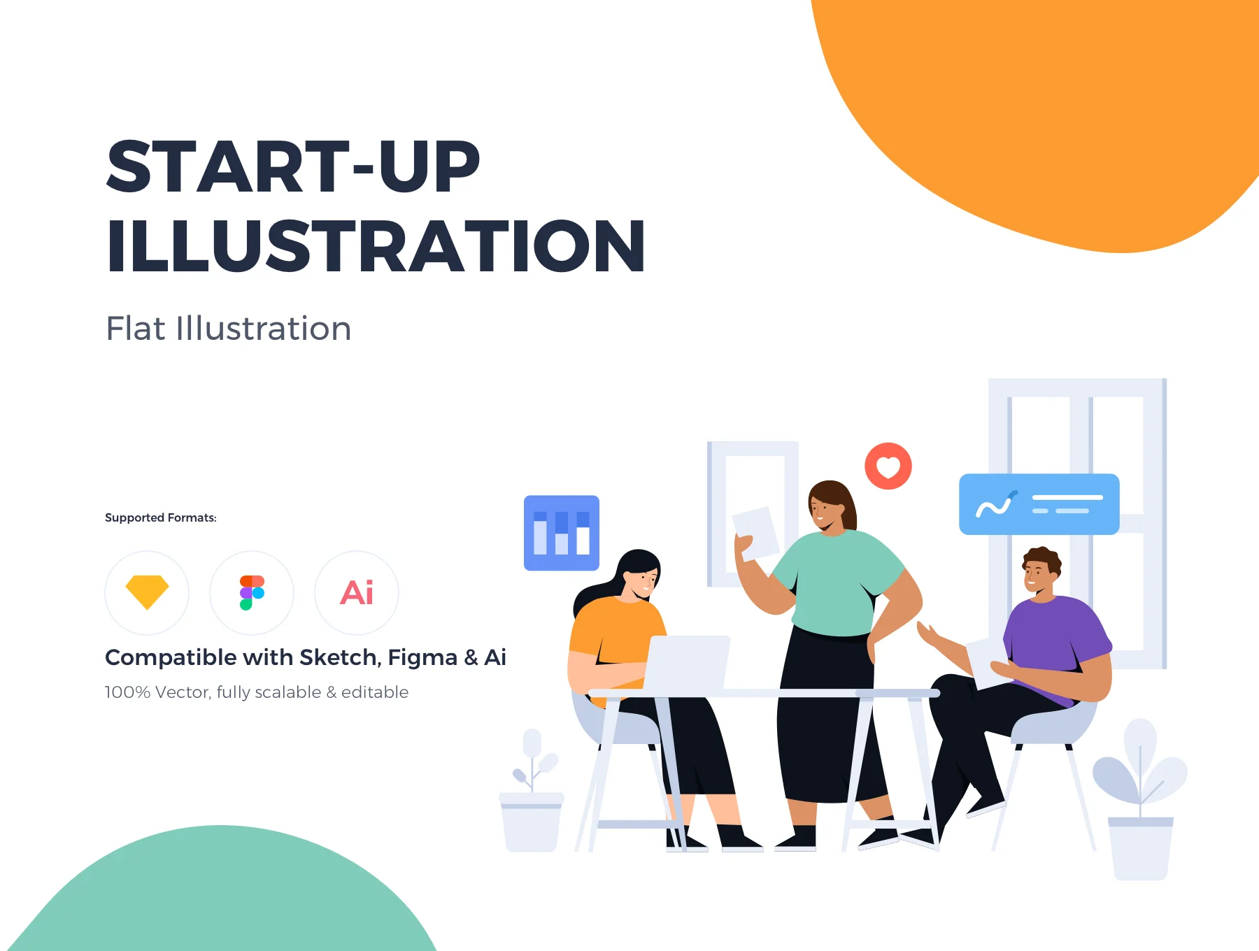 Muda mudi - Startup & Team work Illustrations