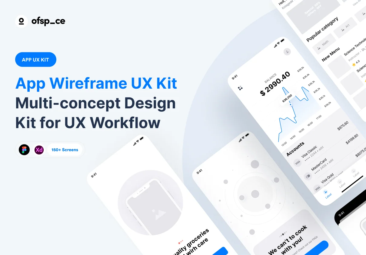 Multi-concept App Wireframe UX Kit