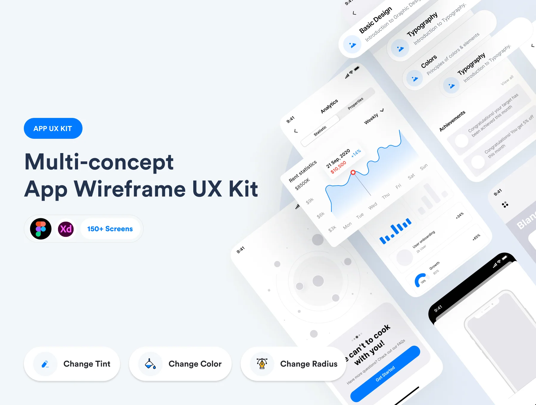 Multi-concept App Wireframe UX Kit 7