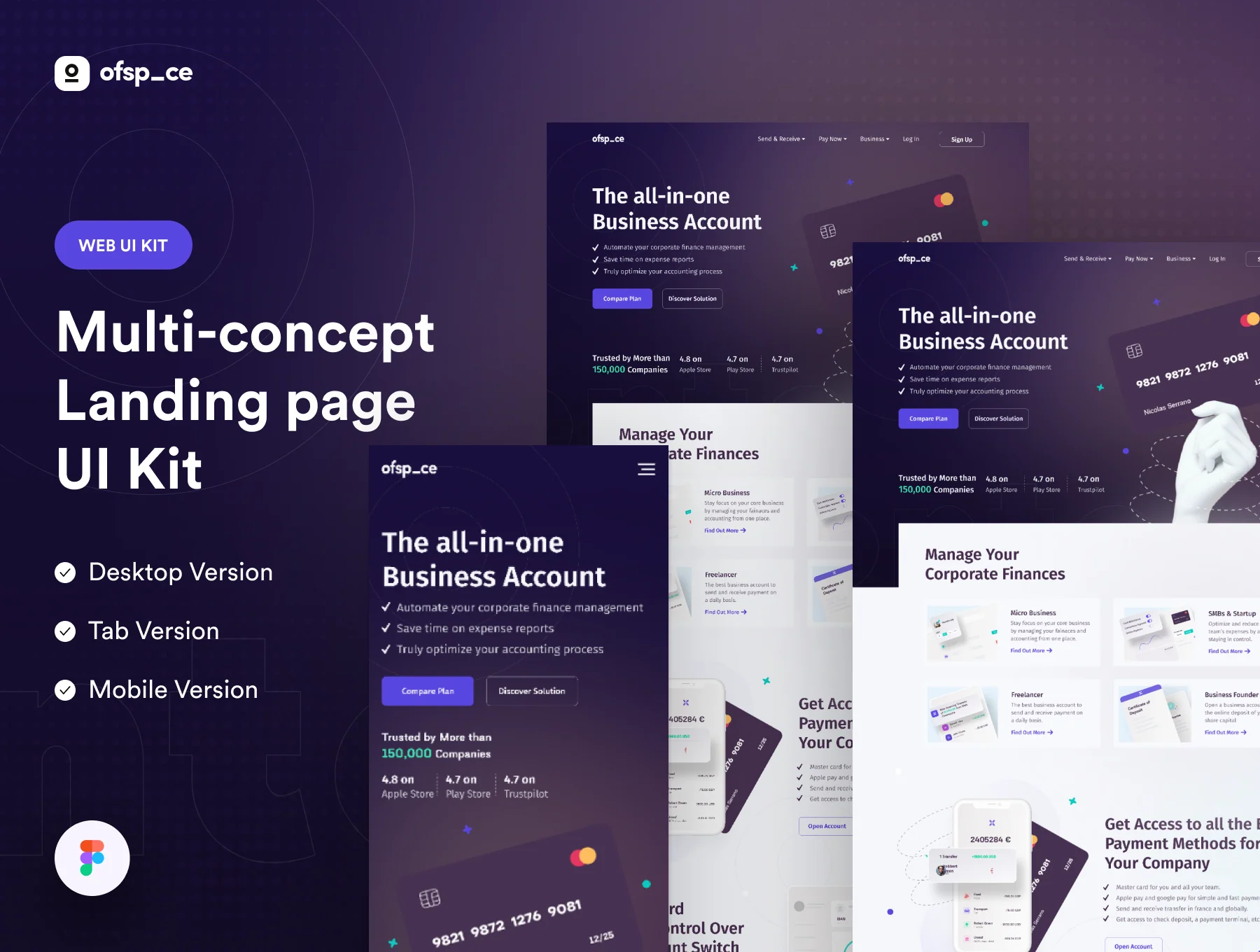 Multi-concept Landing page UI Kit V2 2