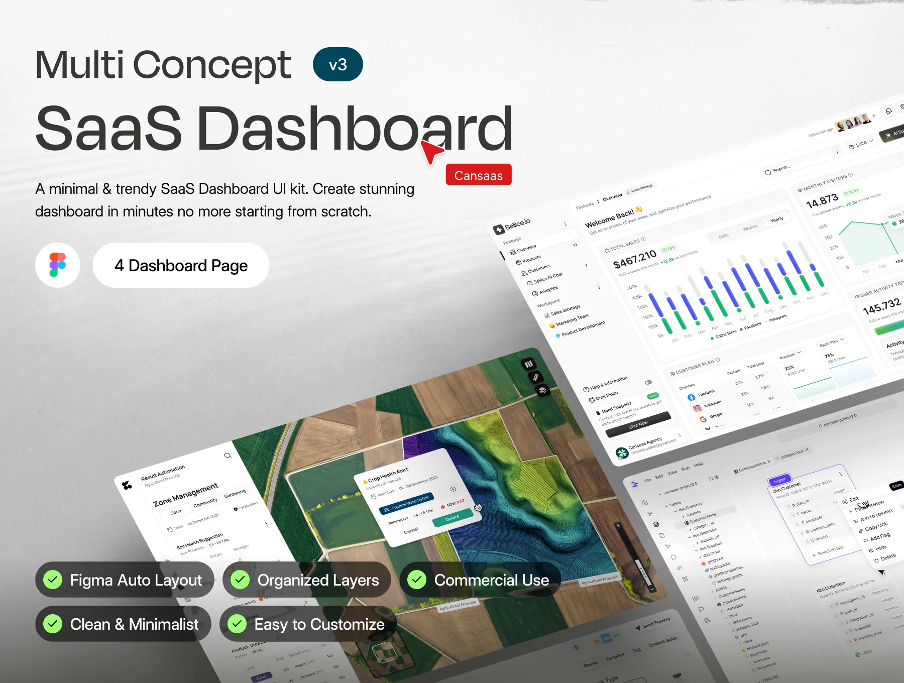 Multi Concept SaaS Dashboard #3 - UI KIT