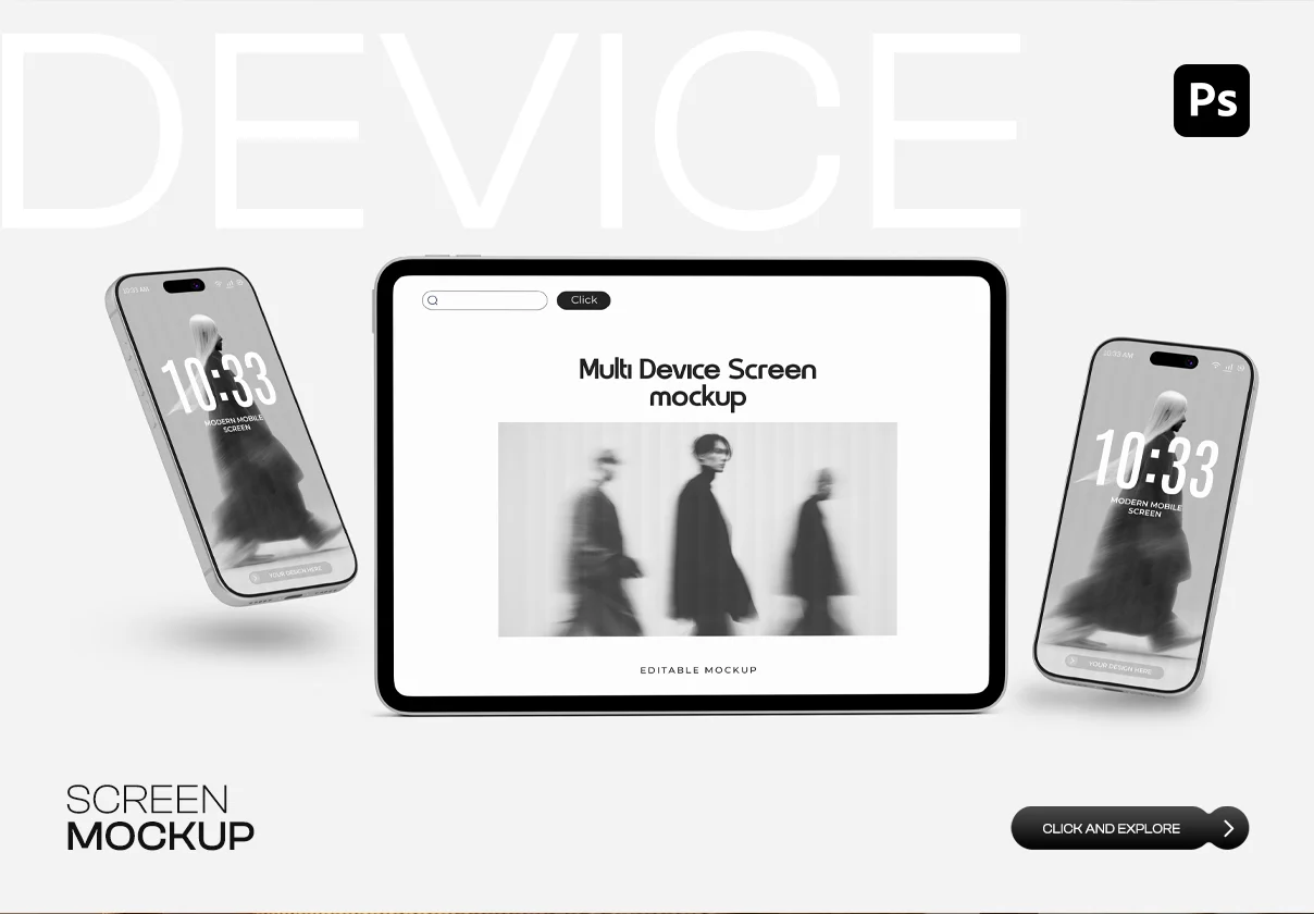 Laptop Mobile Multi Device Mockup