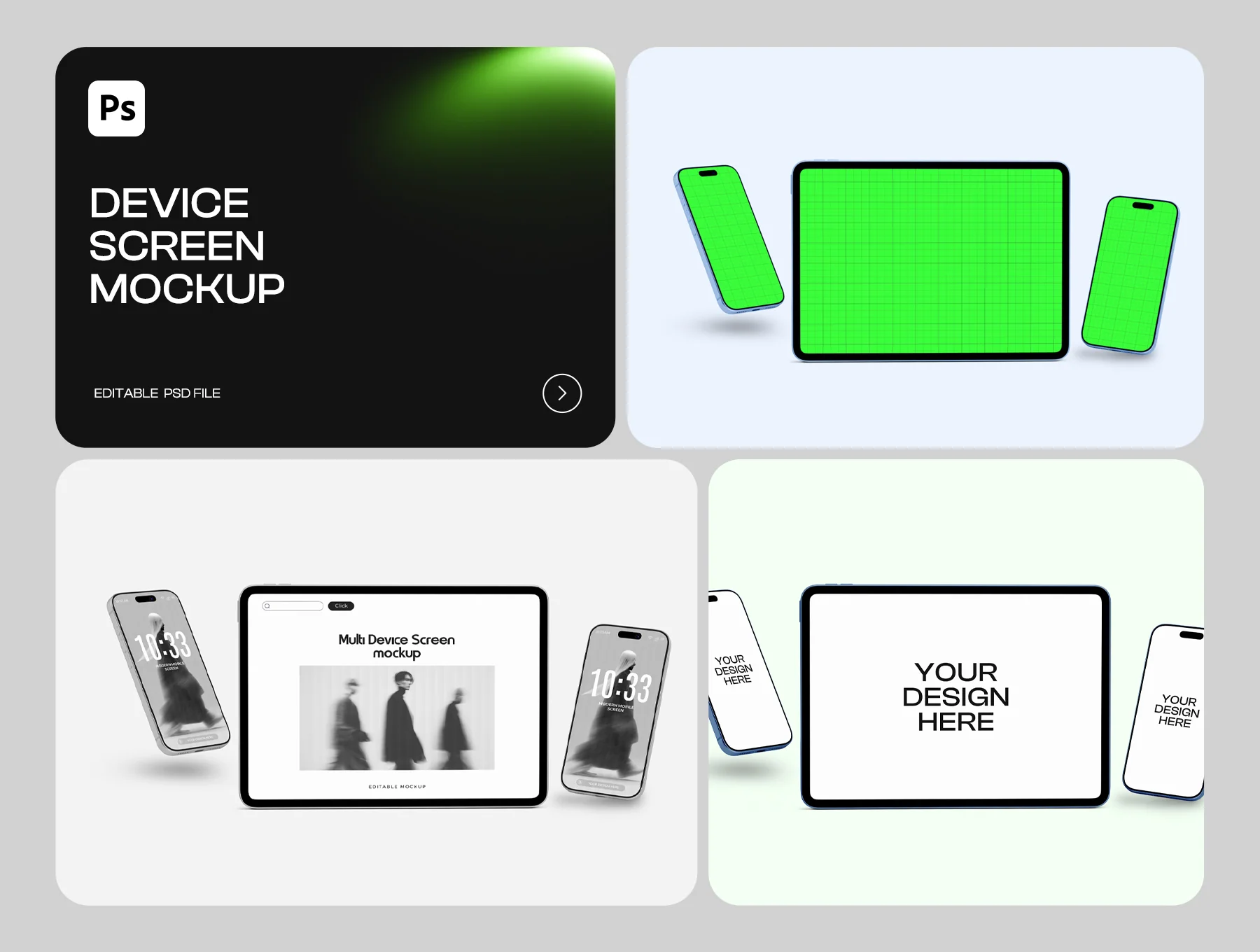 Laptop Mobile Multi Device Mockup