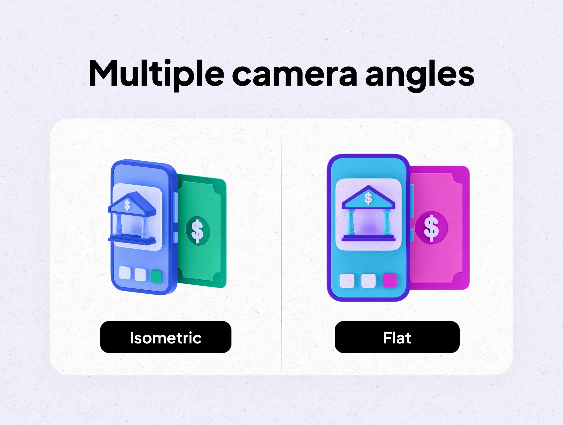 Multiangle 3D Banking Icons 3