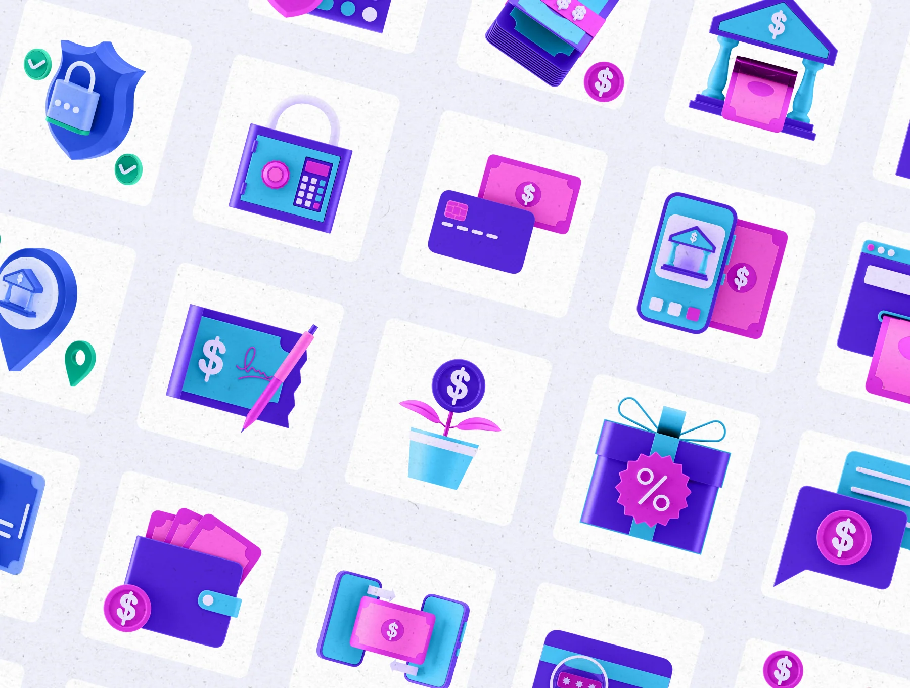 Multiangle 3D Banking Icons 6