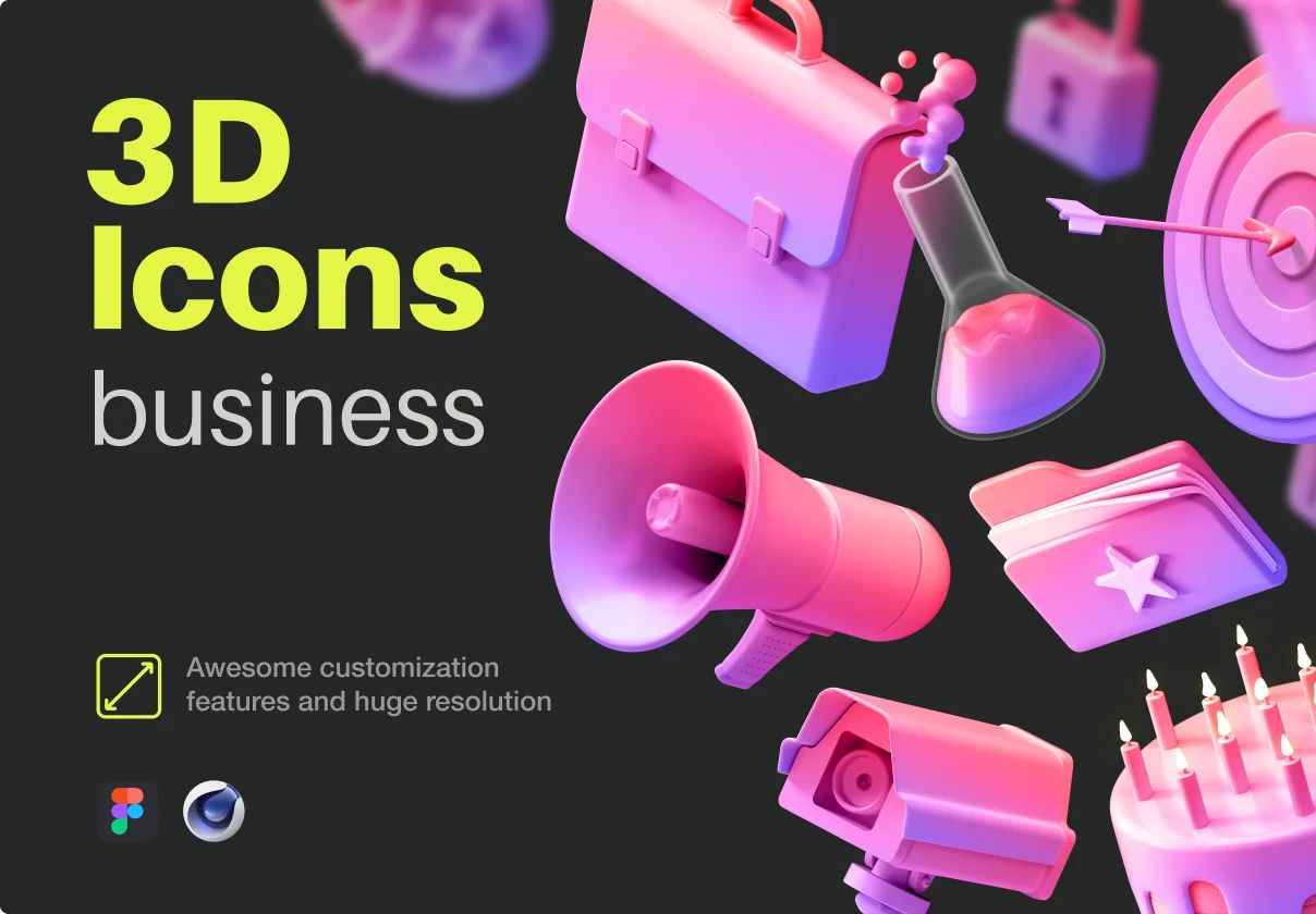 Multiangle 3D Icons / Business
