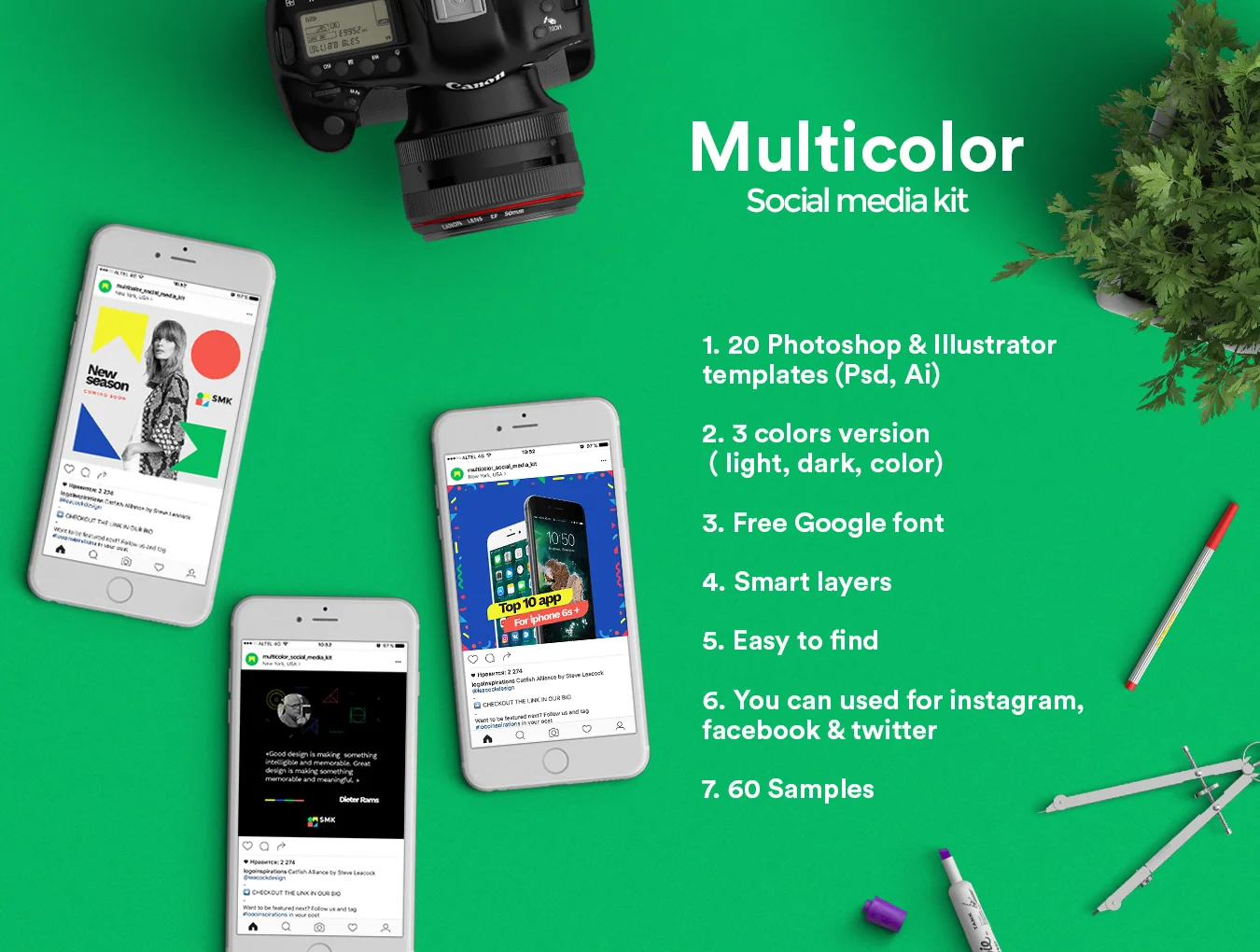 Multicolor Social Media Kit 2