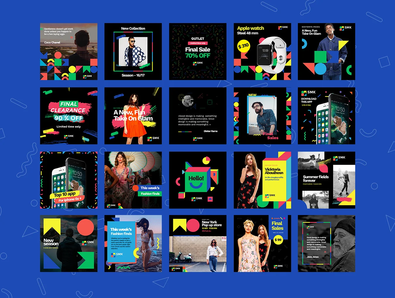 Multicolor Social Media Kit 5