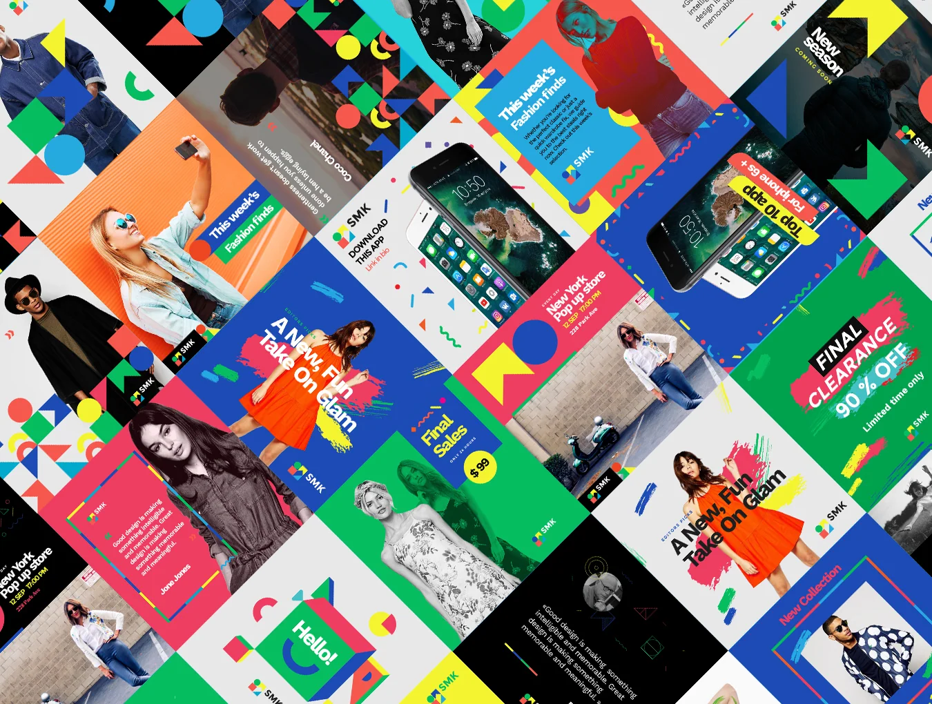 Multicolor Social Media Kit 8