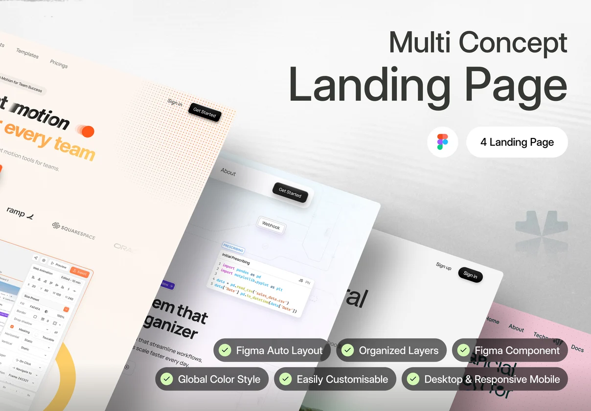 Multiconcept Landing Page #3 - UI KIT