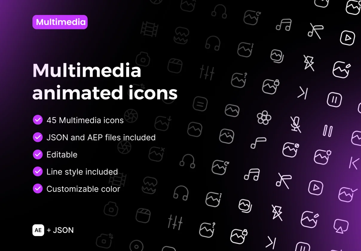 Multimedia animated icons