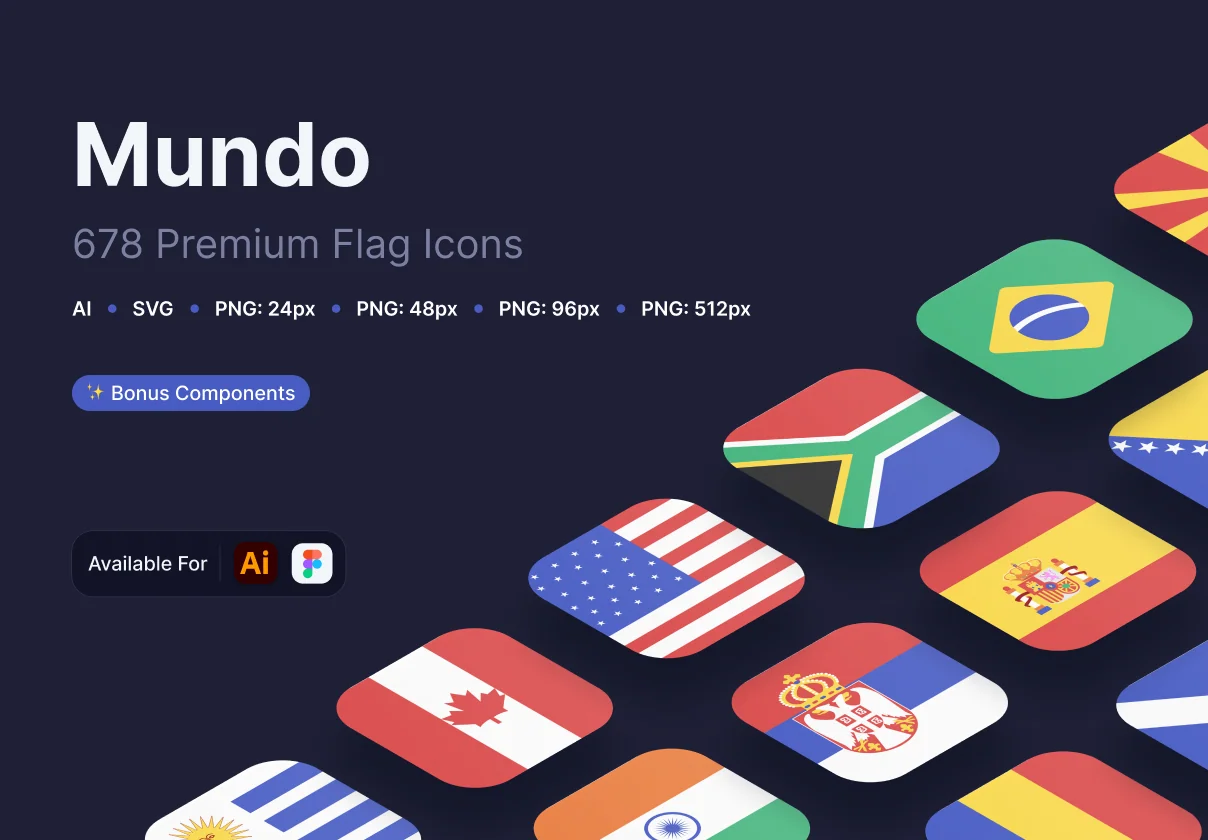 Mundo — Premium Flags Icon Set