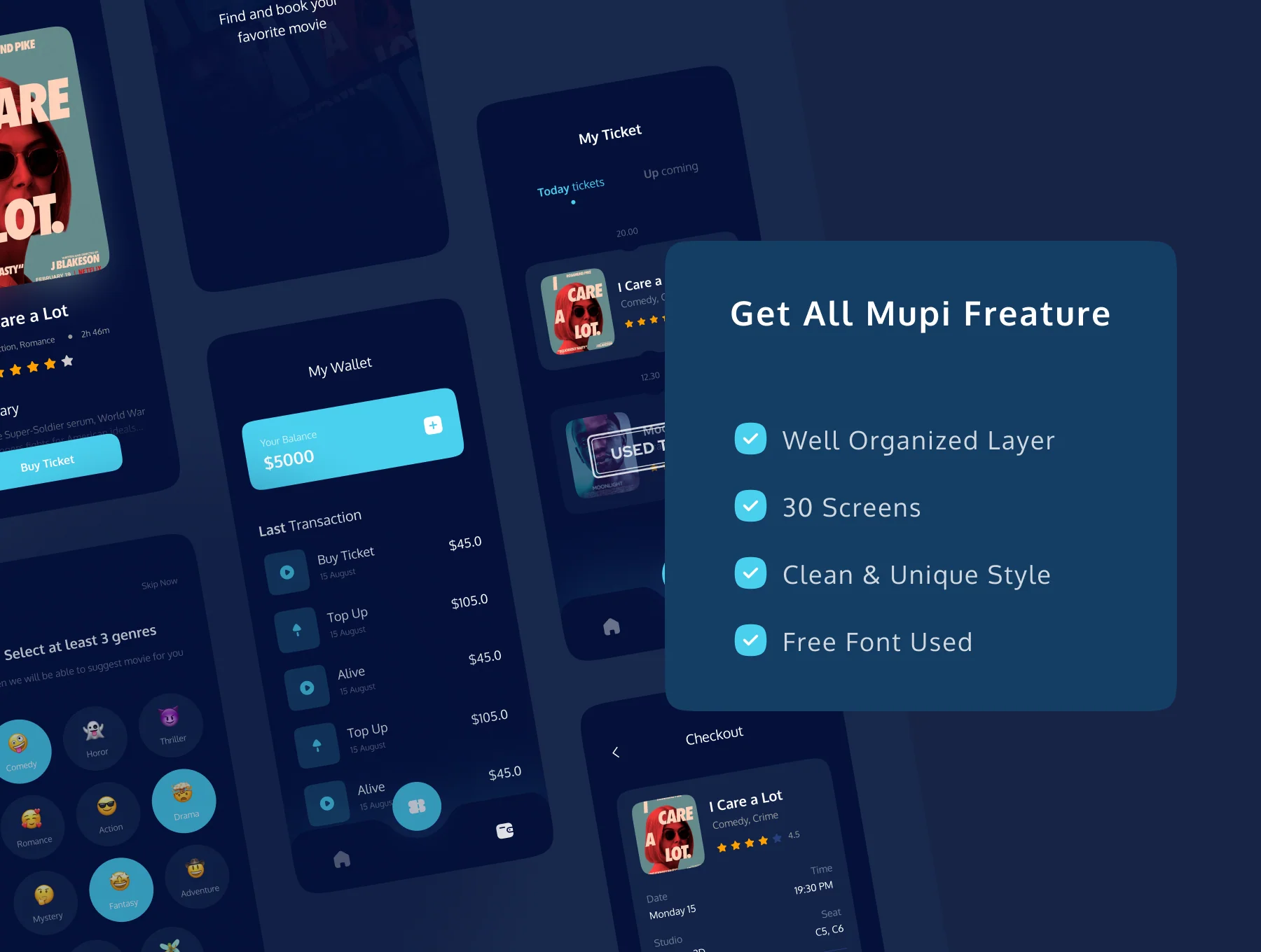 MUPI - Cinema Booking UI KIT 2