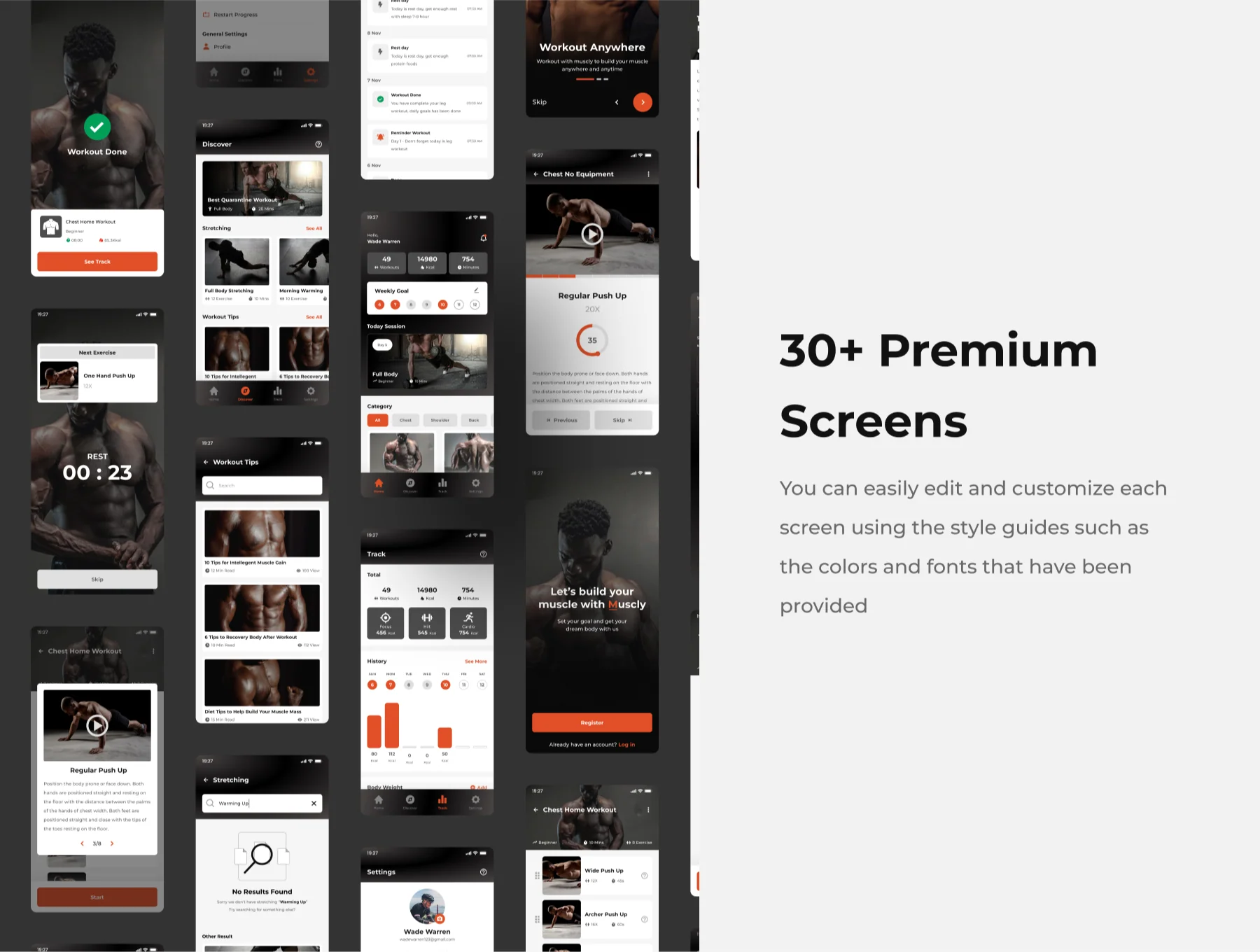 Muscly - Workout Mobile App UI Kits 3