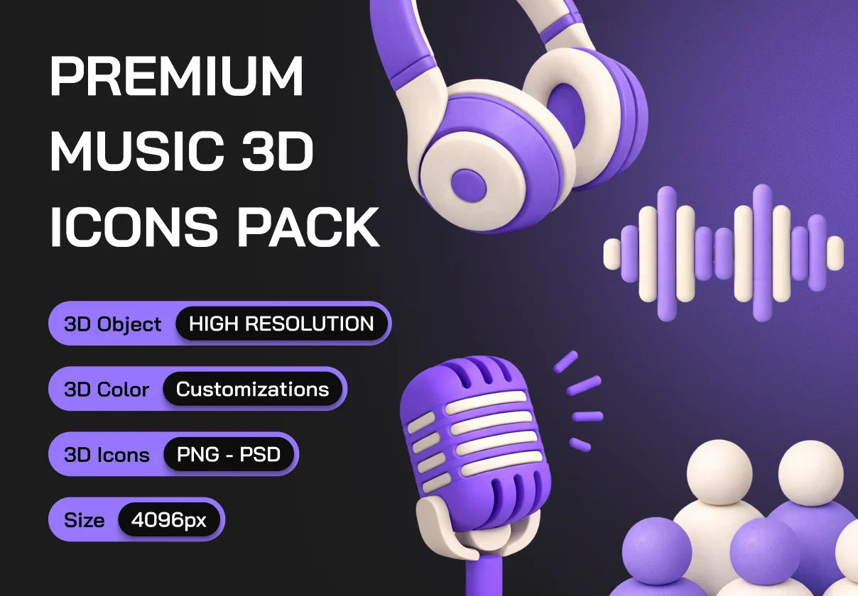 Music 3D Icon Set