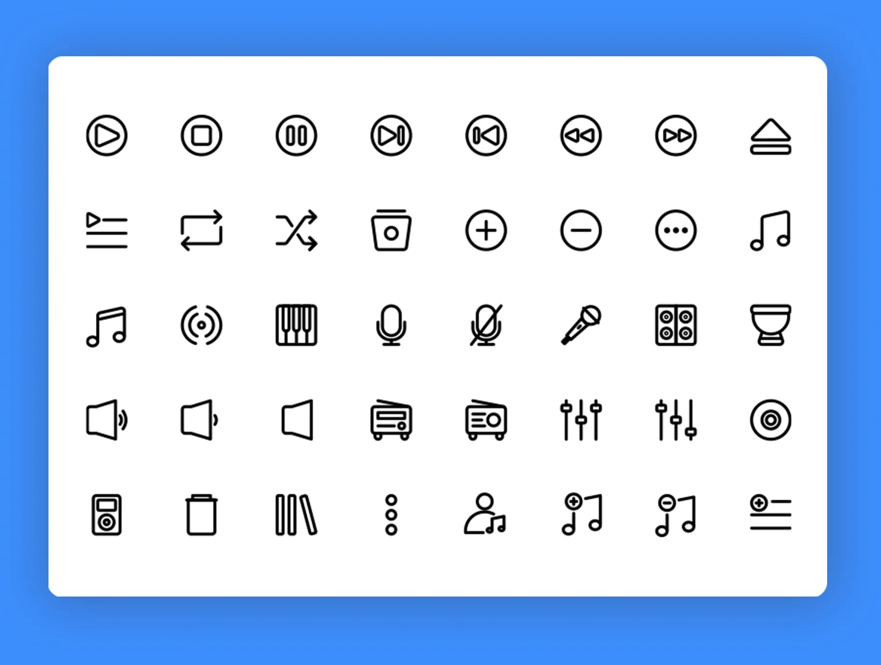 Music Icon Set (Line) 2
