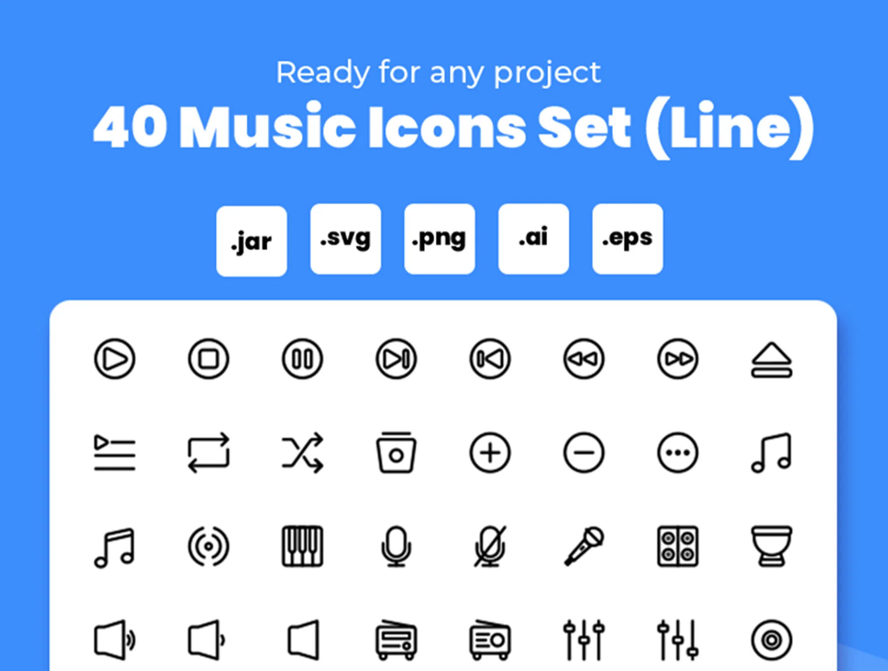 Music Icon Set (Line) 5