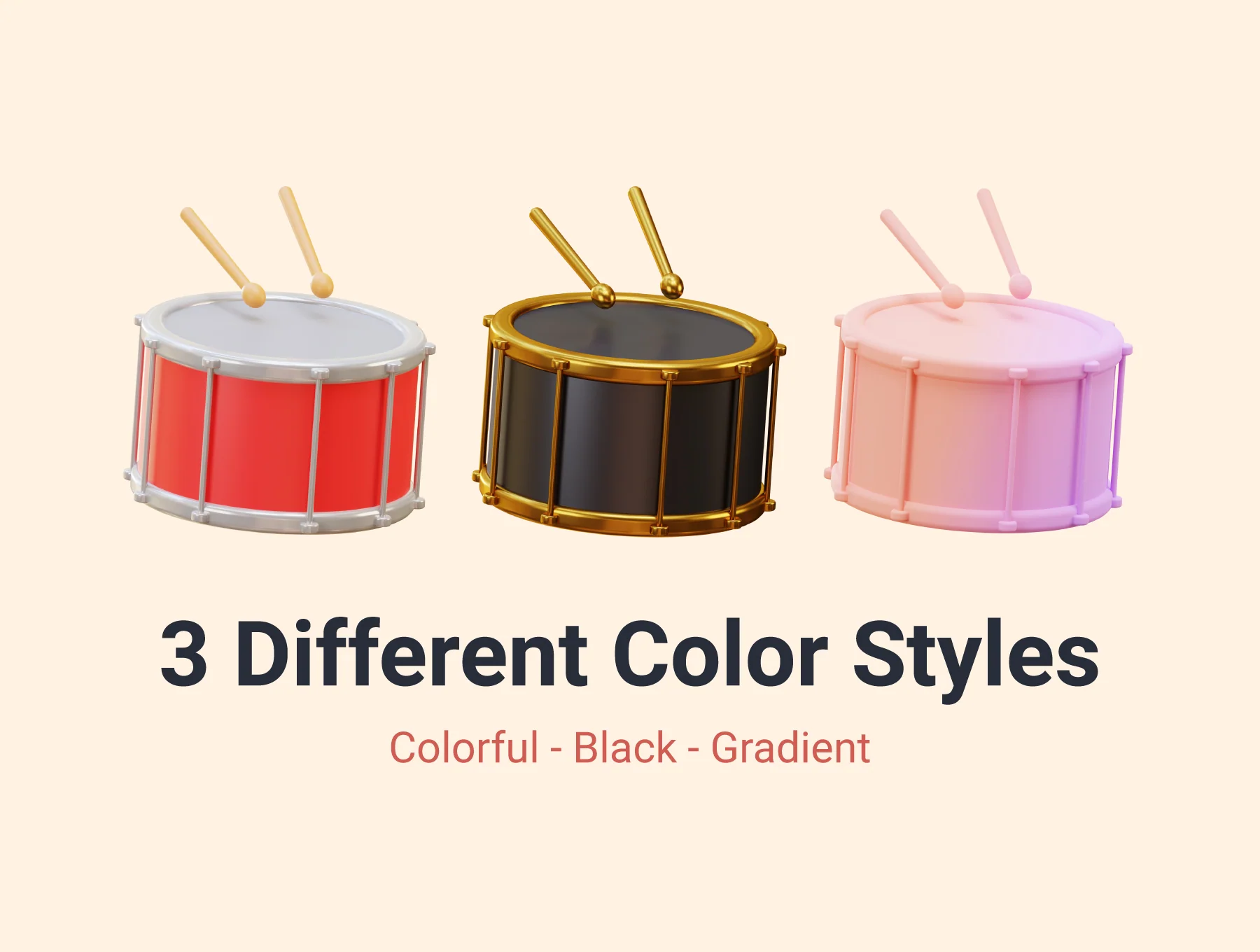 Music Instrument 3D Icon Pack 3