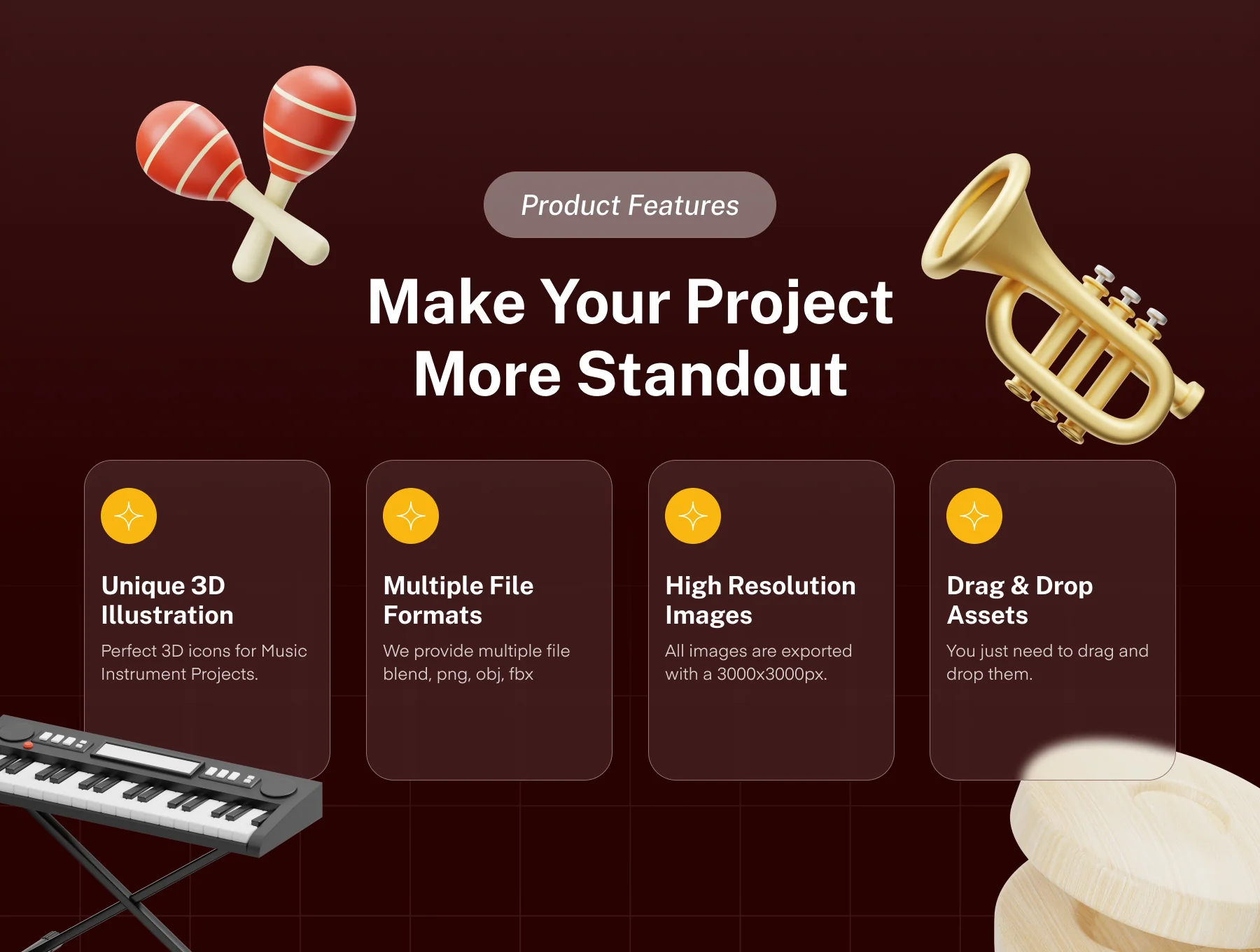 Music Instruments 3D Icon 2