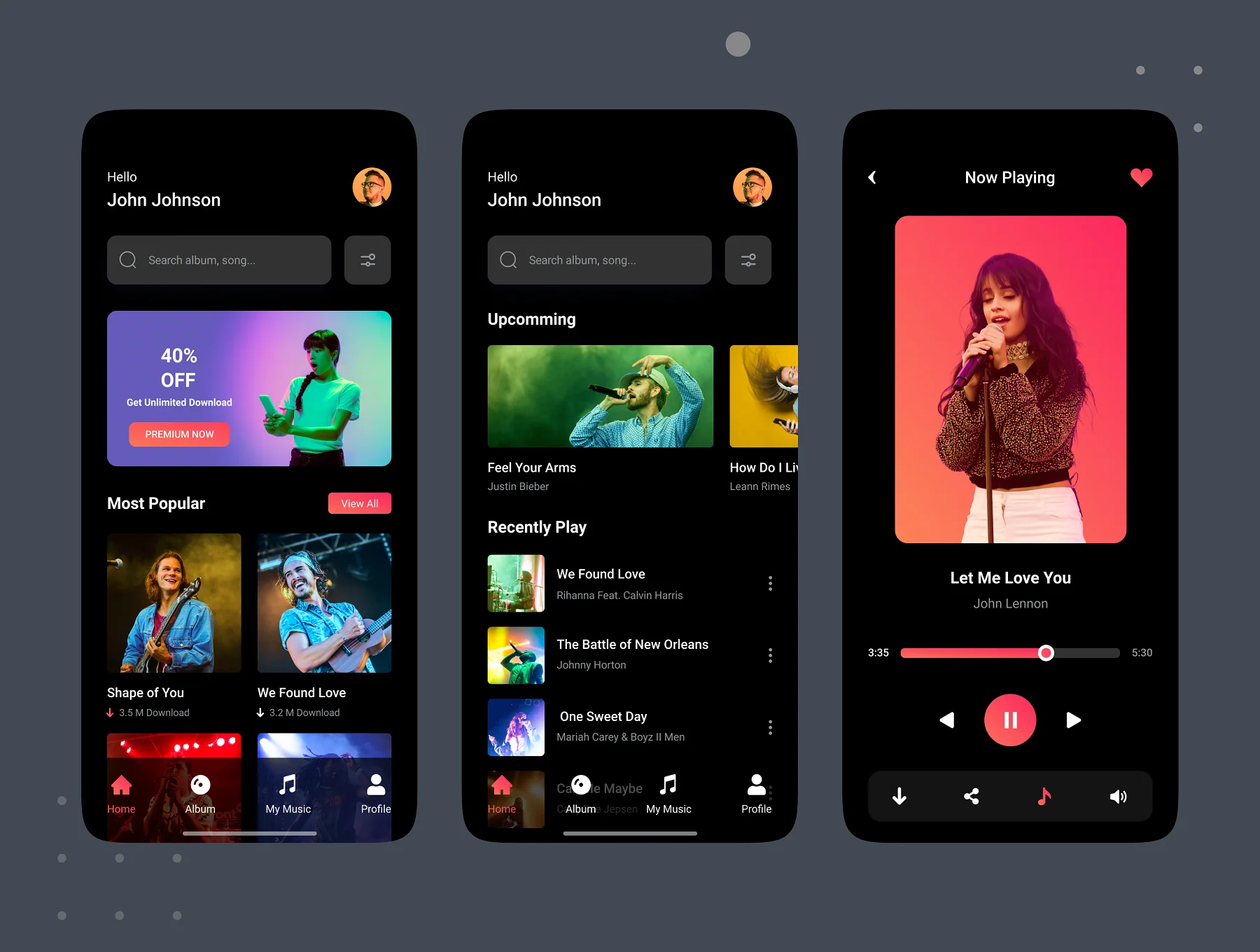 Music App UI kit 3