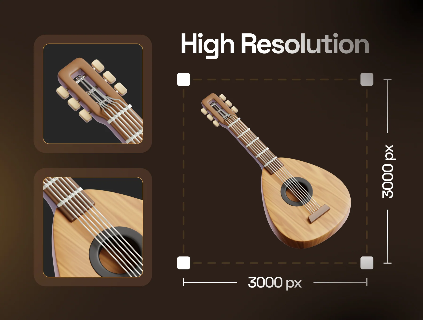 Musical Instruments 3D Icon Set 4