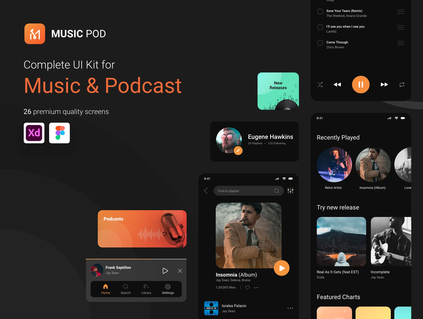MusicPod App - Complete UI Kit