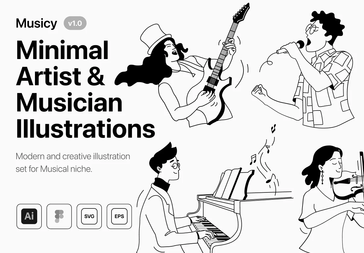 Musicy - Artist - Musician Illustrations