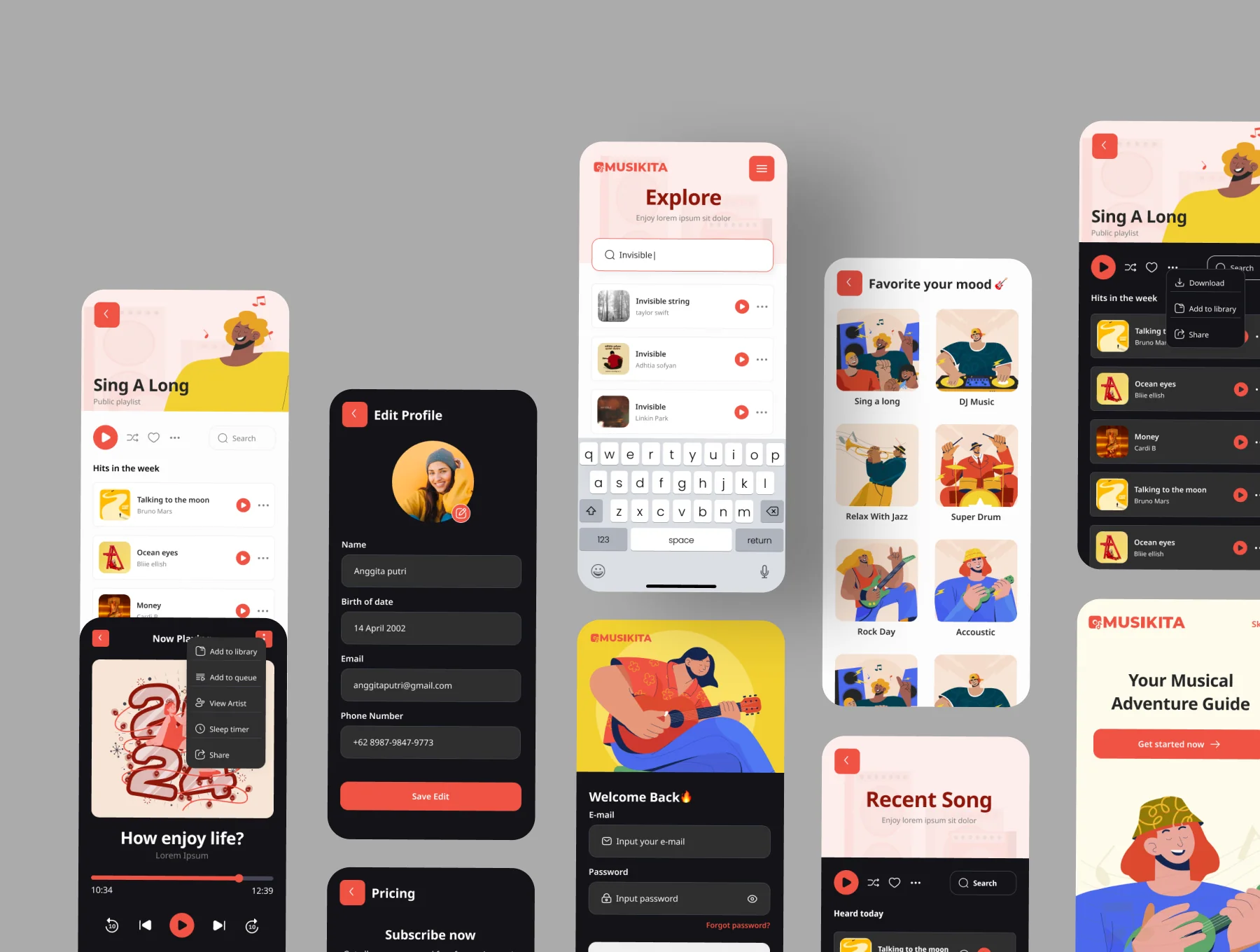 Musikita - Music Player Mobile App UI KIT 4