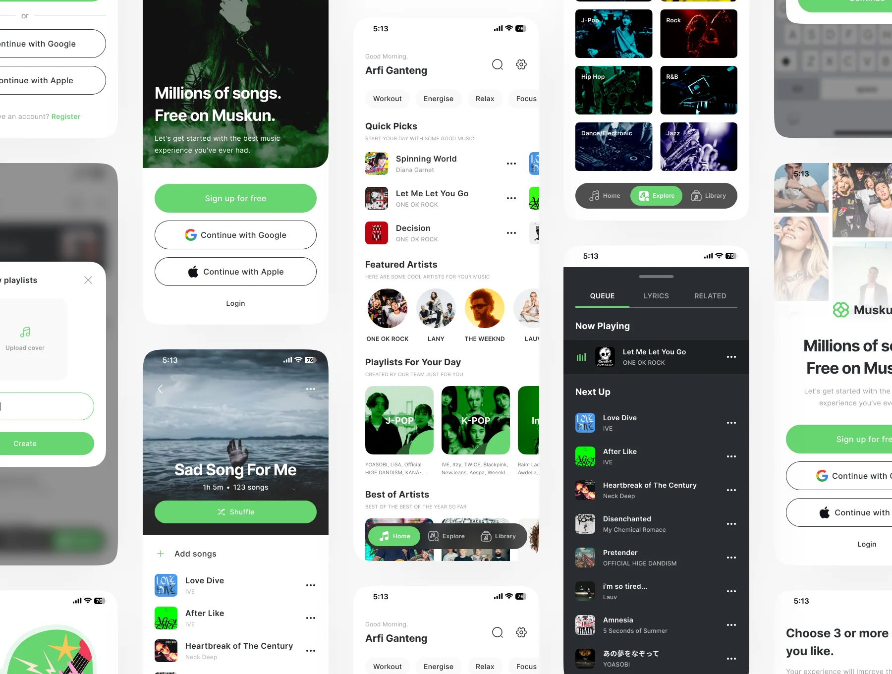 Muskun - Music Player Mobile App UI Kit 5