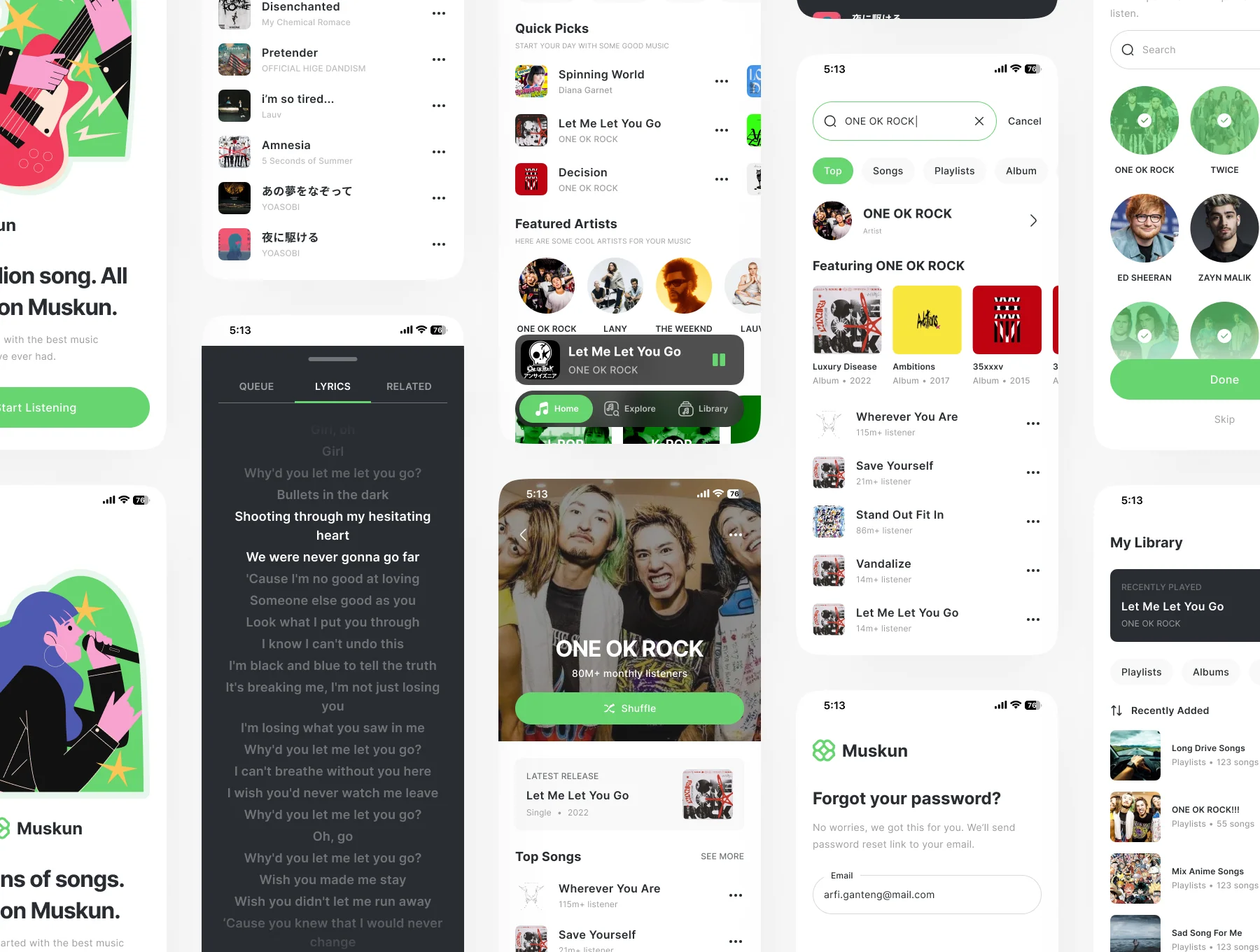 Muskun - Music Player Mobile App UI Kit 6