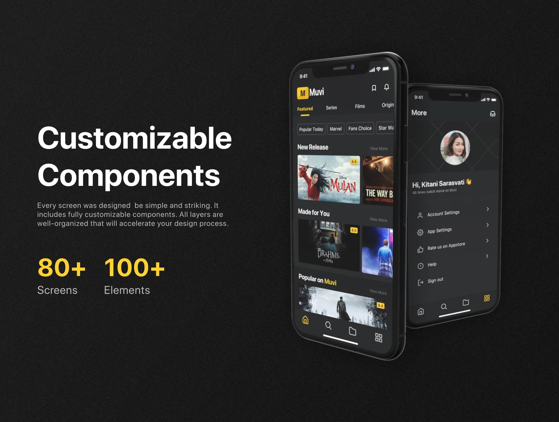 Muvi - Movie Streaming UI Kit 4