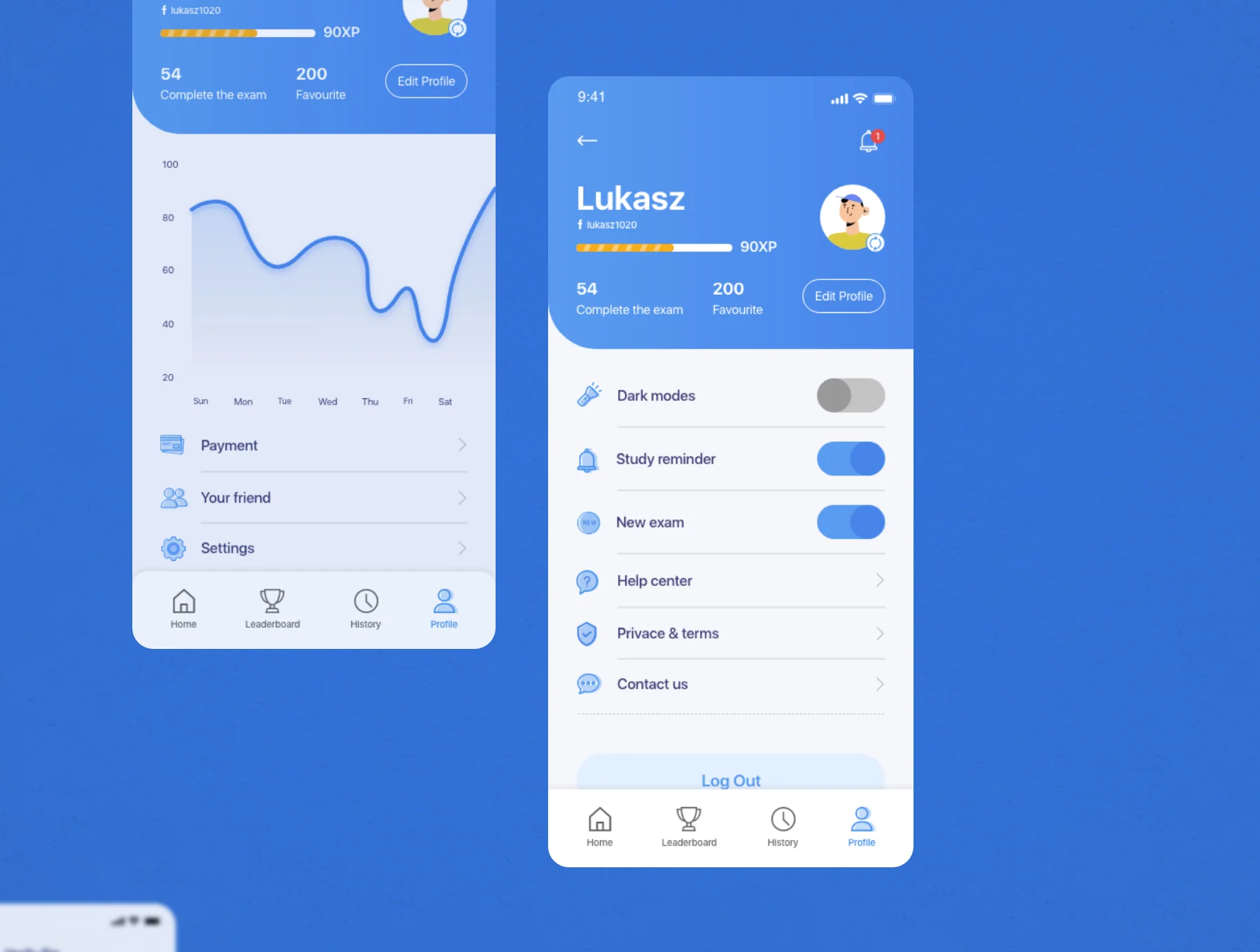 My Exam app UI kit 10